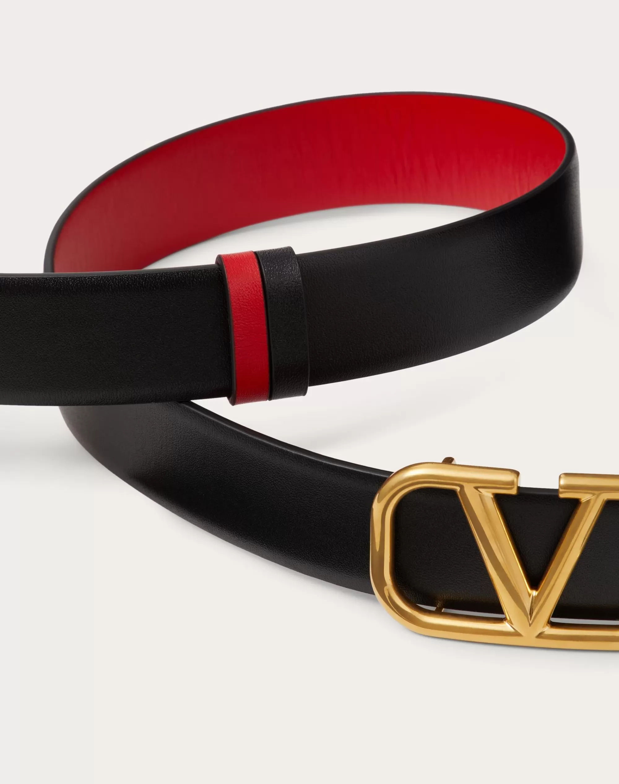 Valentino REVERSIBLE VLOGO SIGNATURE BELT IN GLOSSY CALFSKIN 30 MM Hot