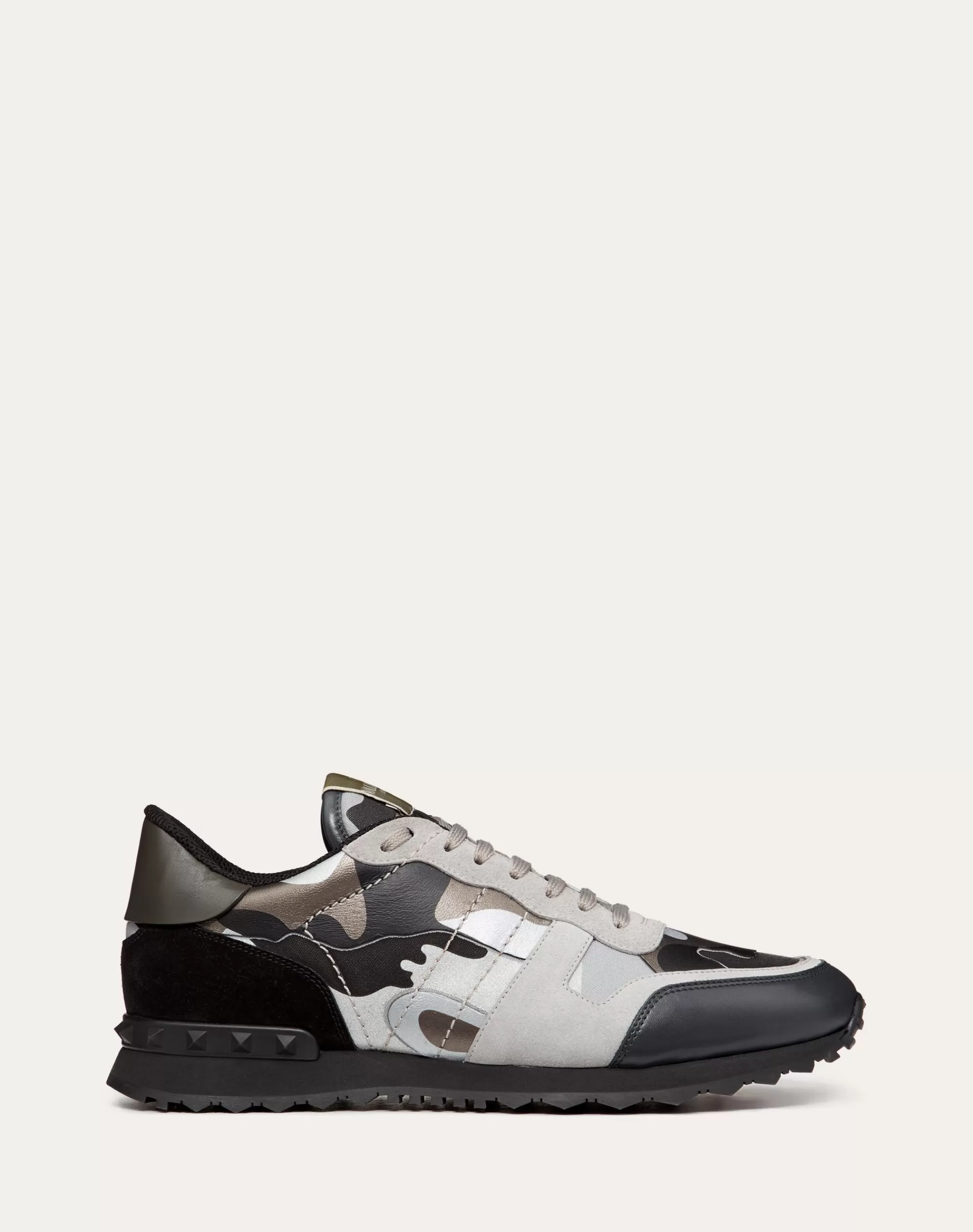 Valentino ROCKRUNNER CAMOUFLAGE LAMINATED SNEAKER Gray/black Clearance