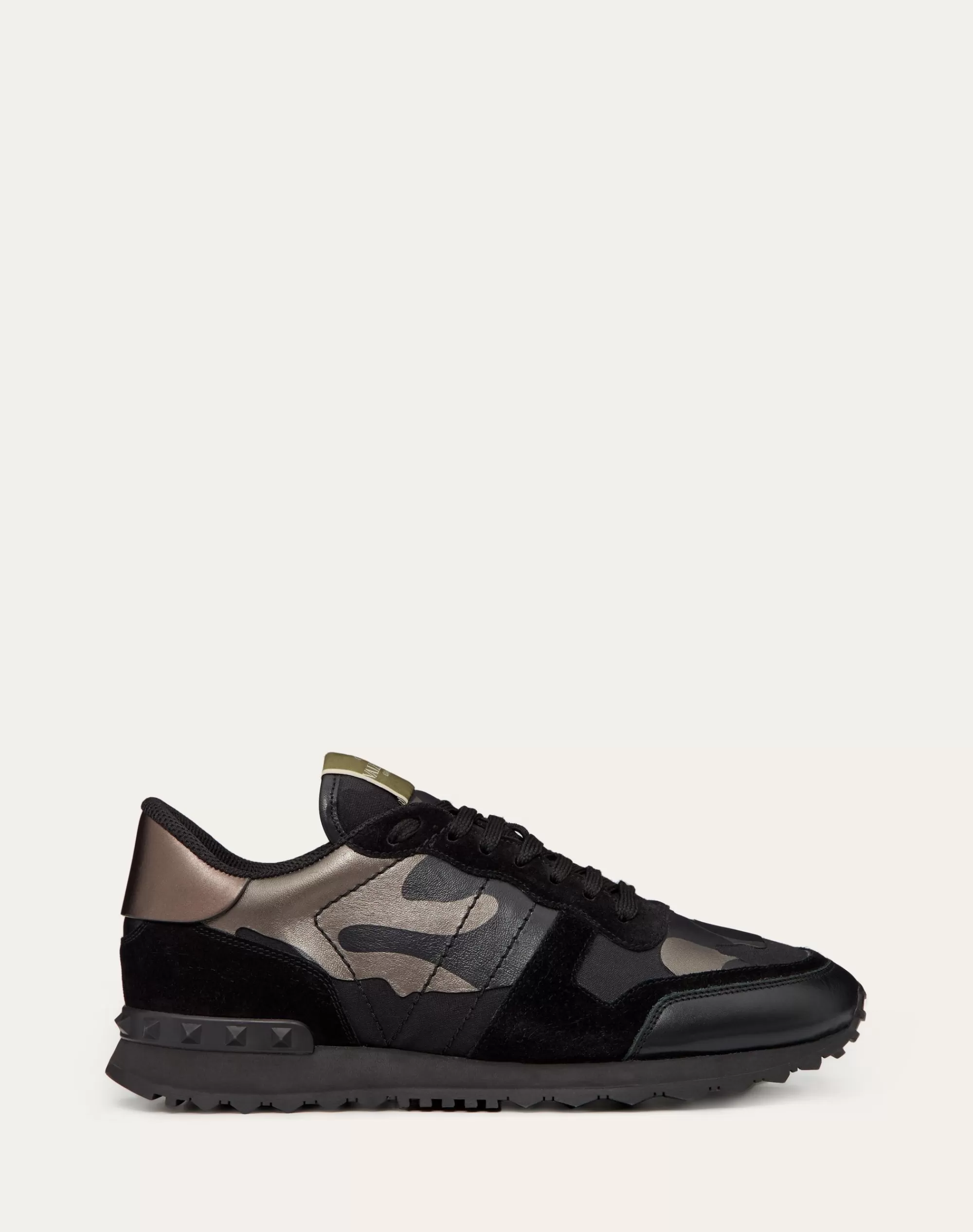 Valentino ROCKRUNNER CAMOUFLAGE NOIR METALLIC SNEAKER Black Sale