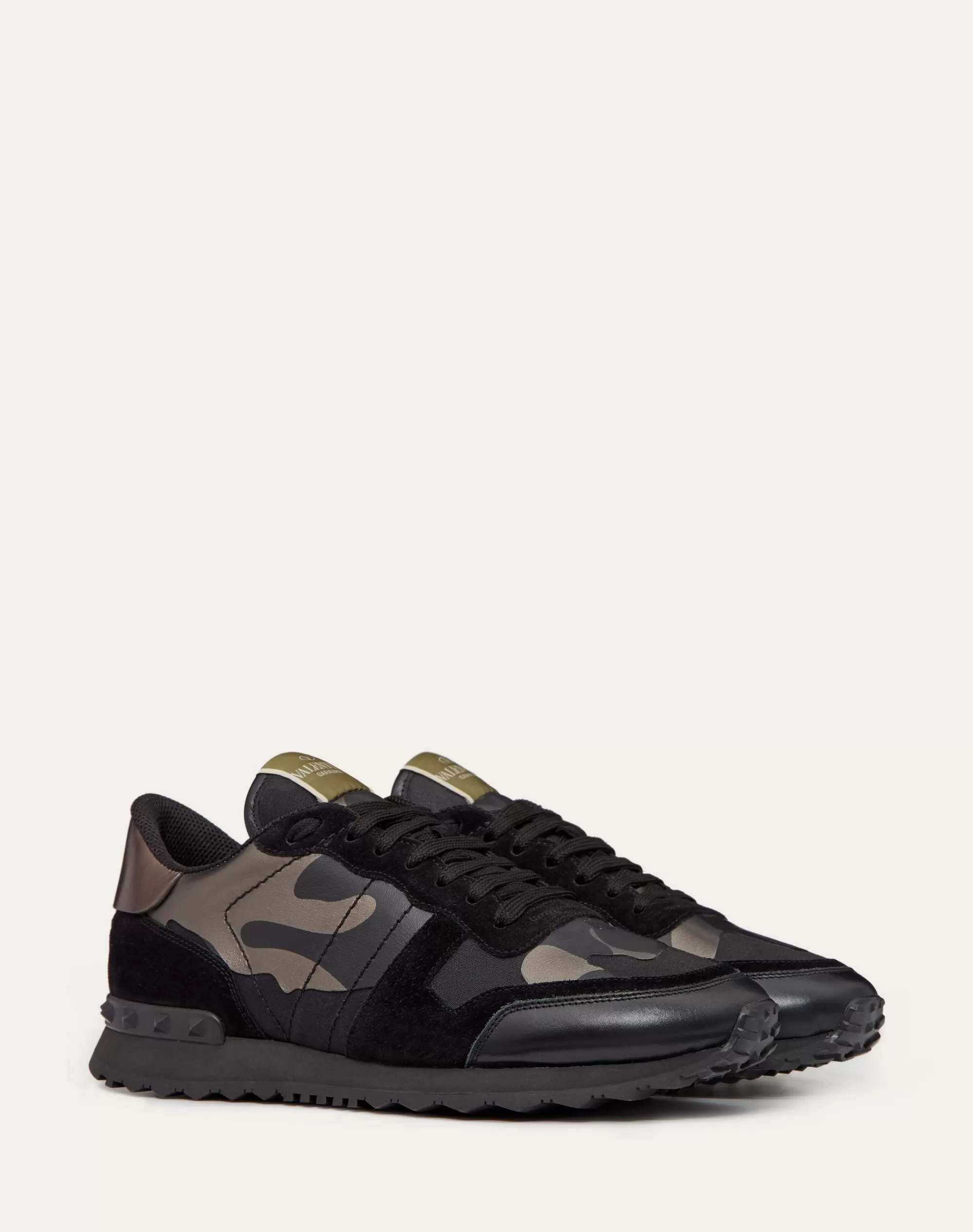 Valentino ROCKRUNNER CAMOUFLAGE NOIR METALLIC SNEAKER Black Sale