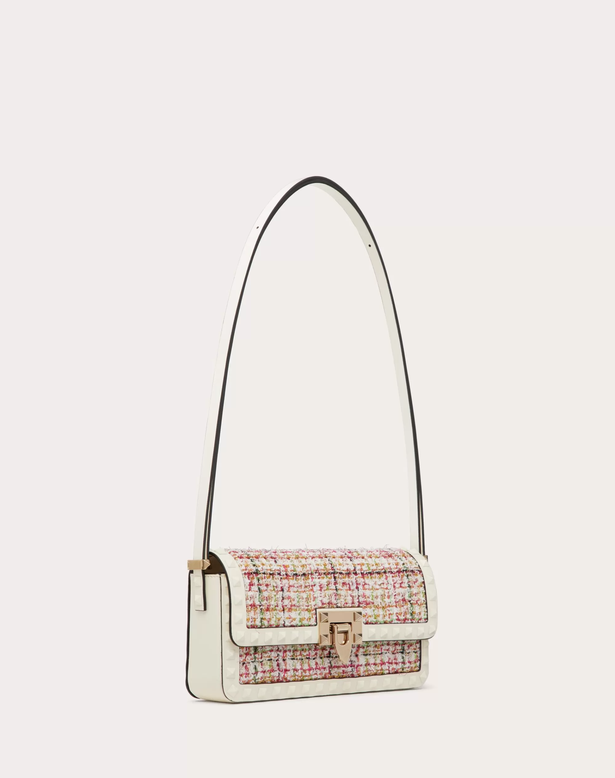 Valentino ROCKSTUD23 E/W TWEED SHOULDER BAG Multicolor Flash Sale