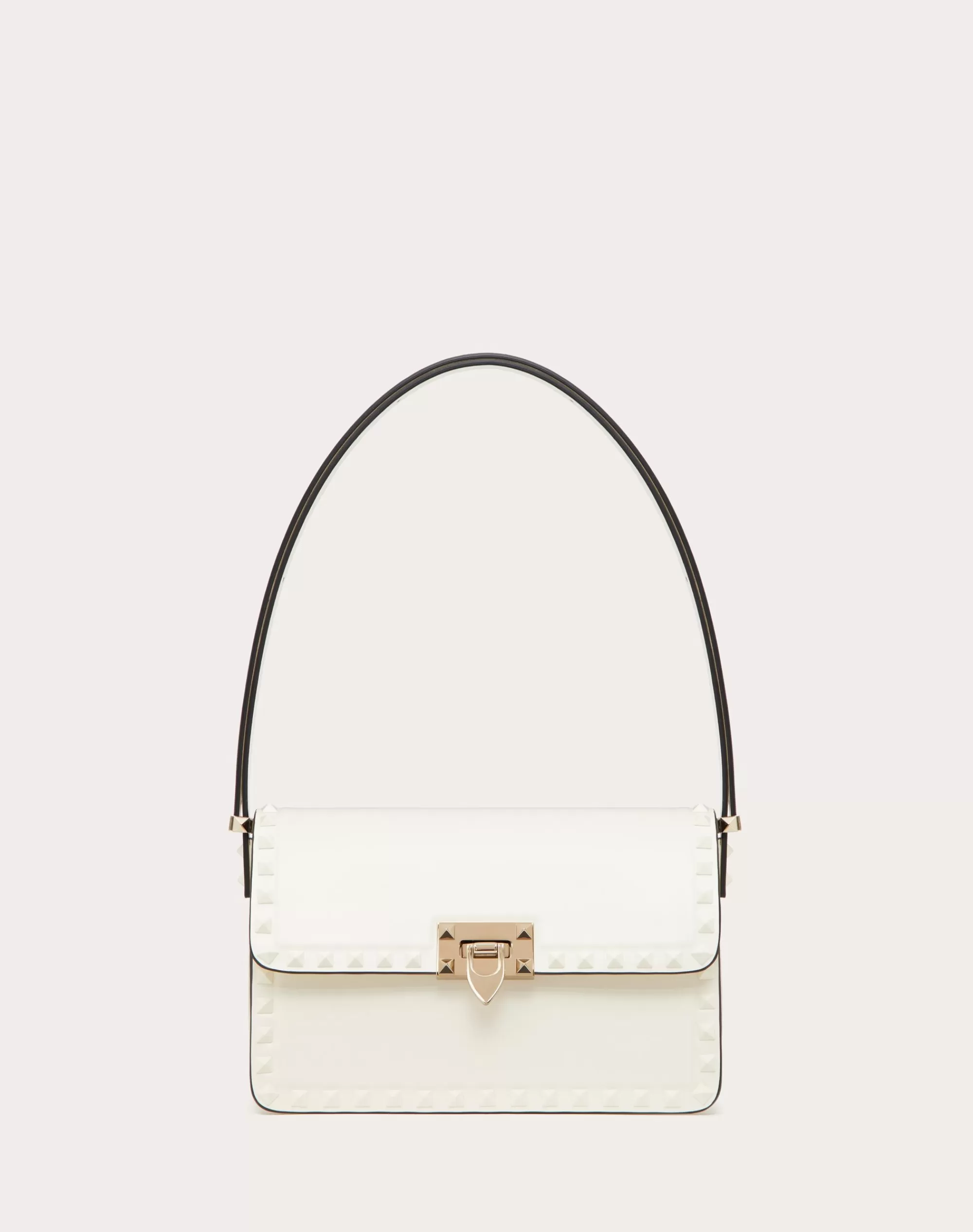 Valentino ROCKSTUD23 SMOOTH CALFSKIN SHOULDER BAG Ivory Cheap