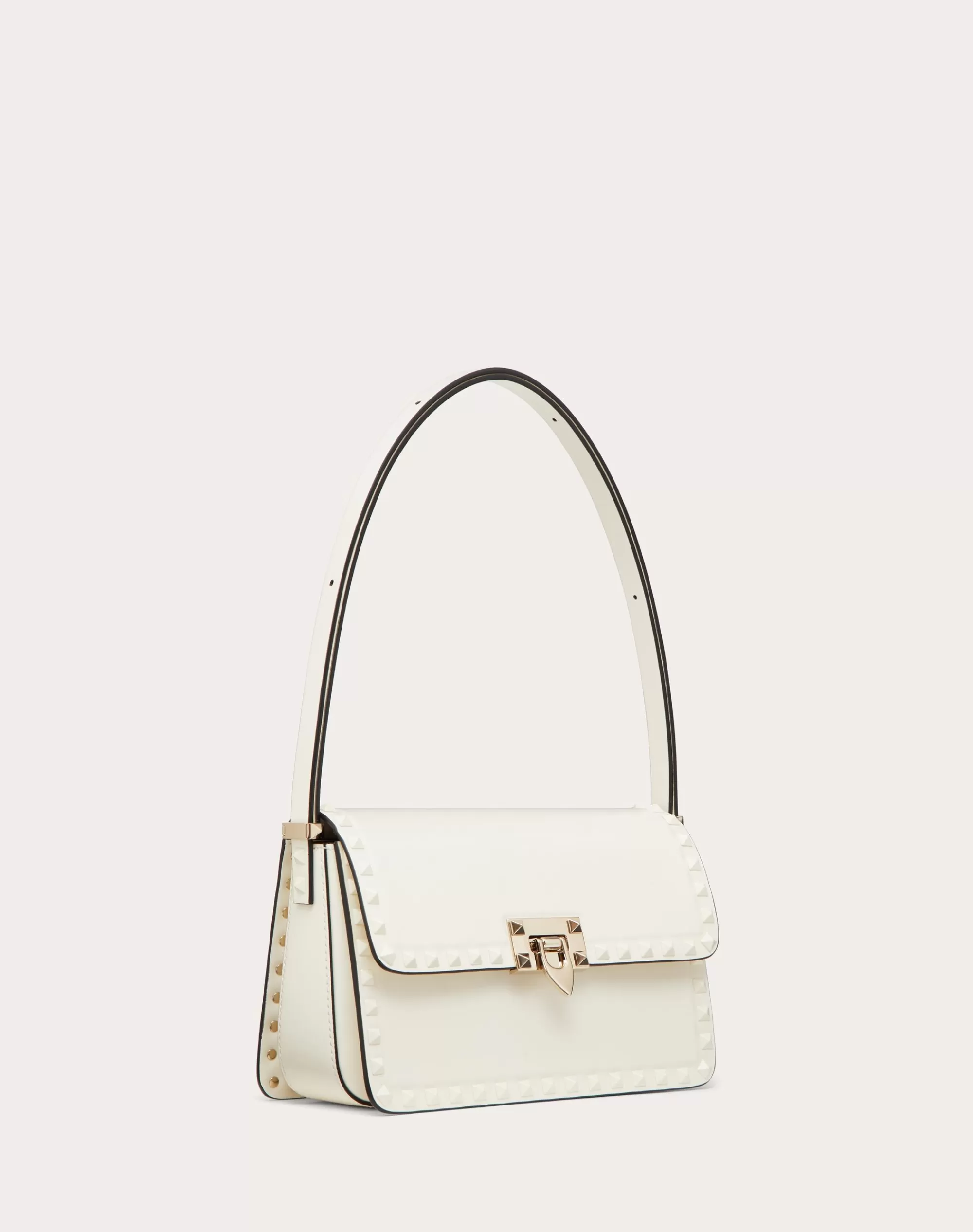 Valentino ROCKSTUD23 SMOOTH CALFSKIN SHOULDER BAG Ivory Cheap