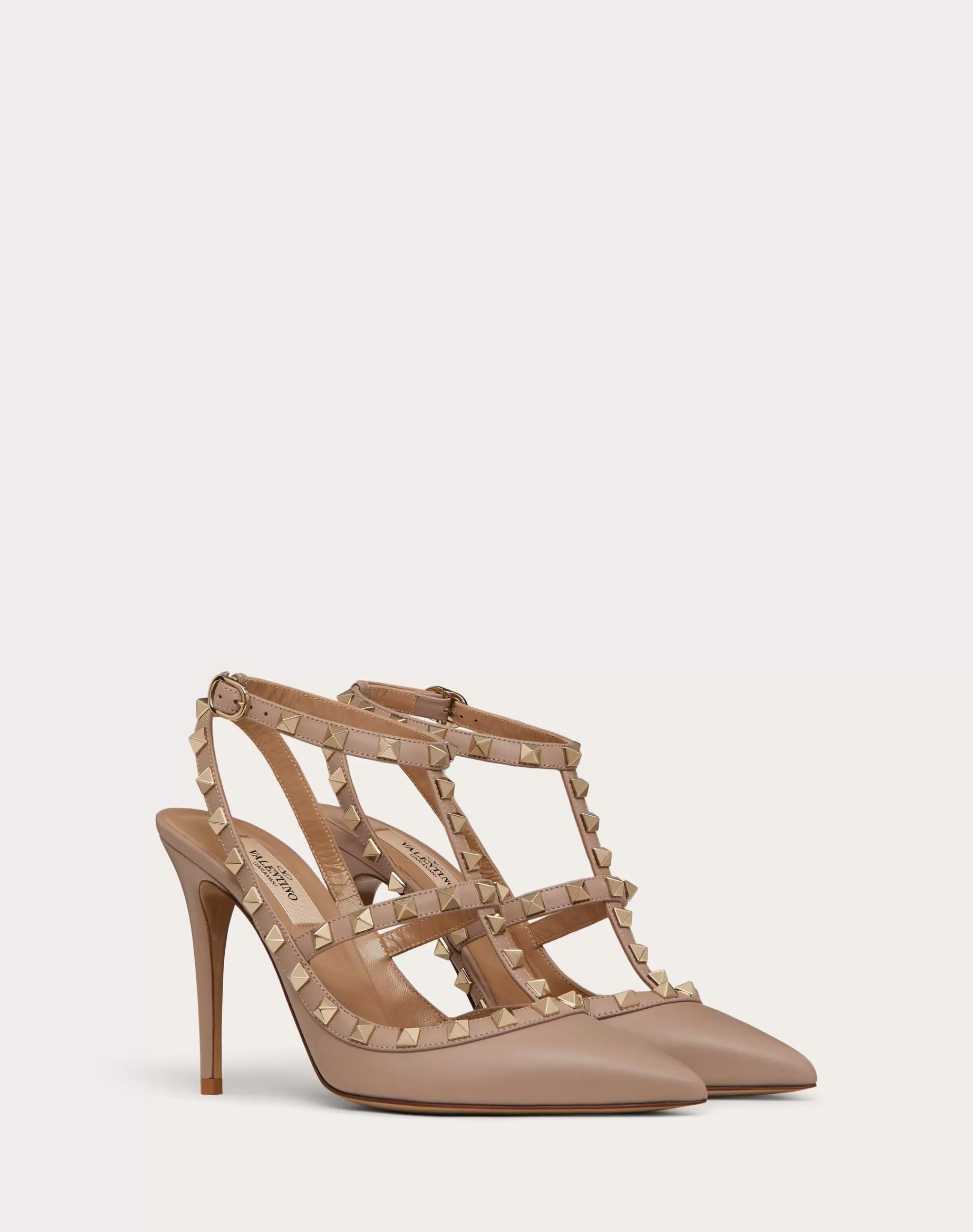 Valentino ROCKSTUD ANKLE STRAP PUMP 100 MM Poudre Sale