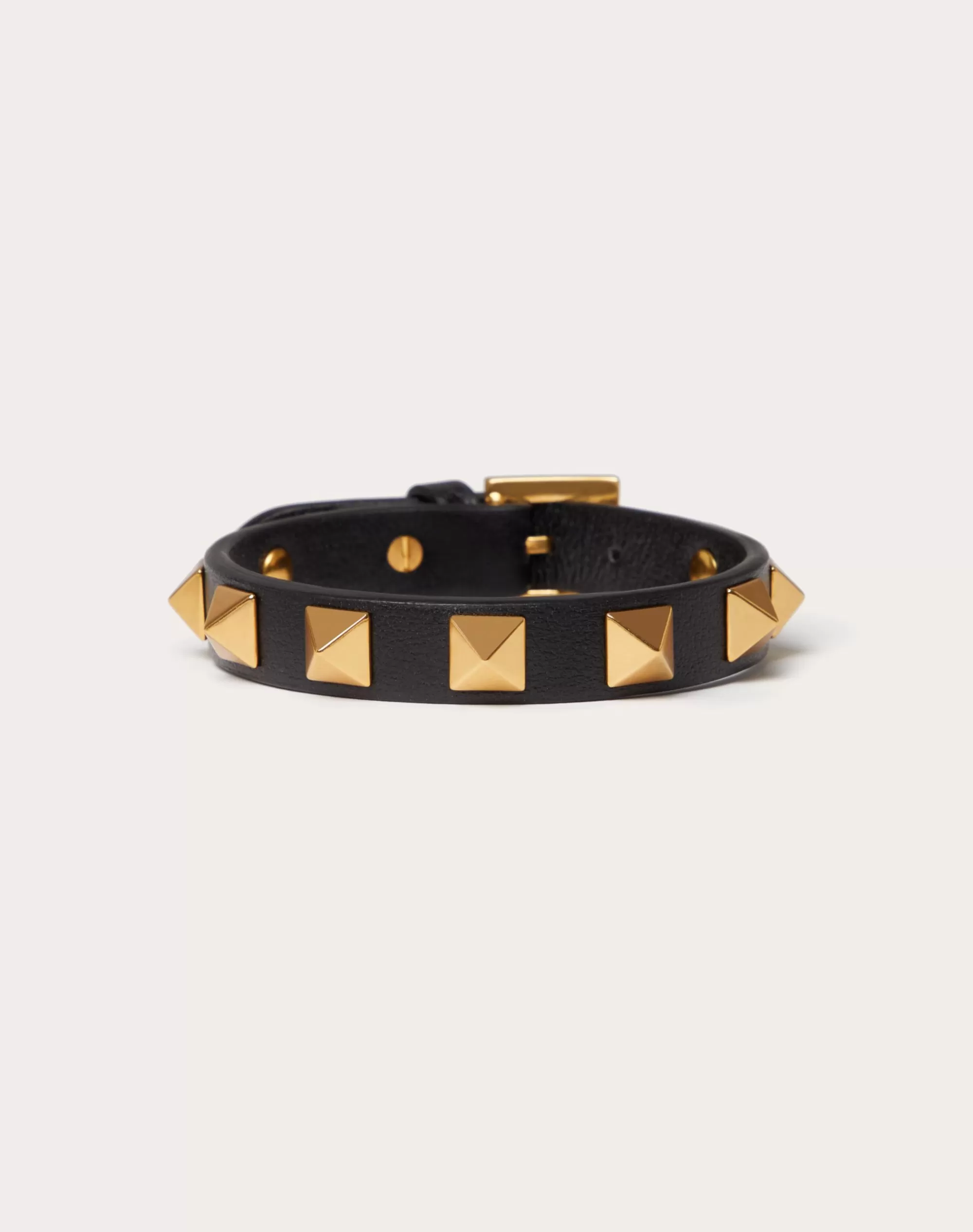 Valentino ROCKSTUD BRACELET IN LEATHER AND METAL New