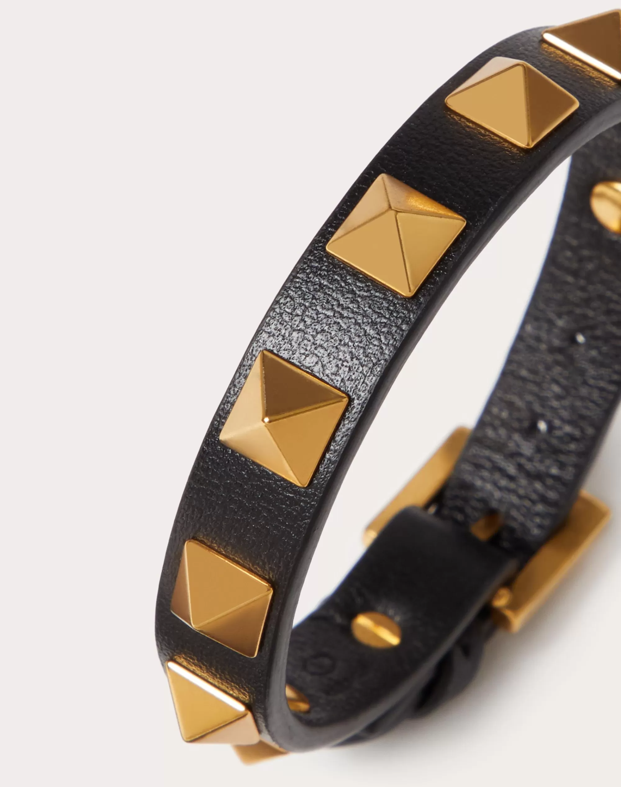 Valentino ROCKSTUD BRACELET IN LEATHER AND METAL New