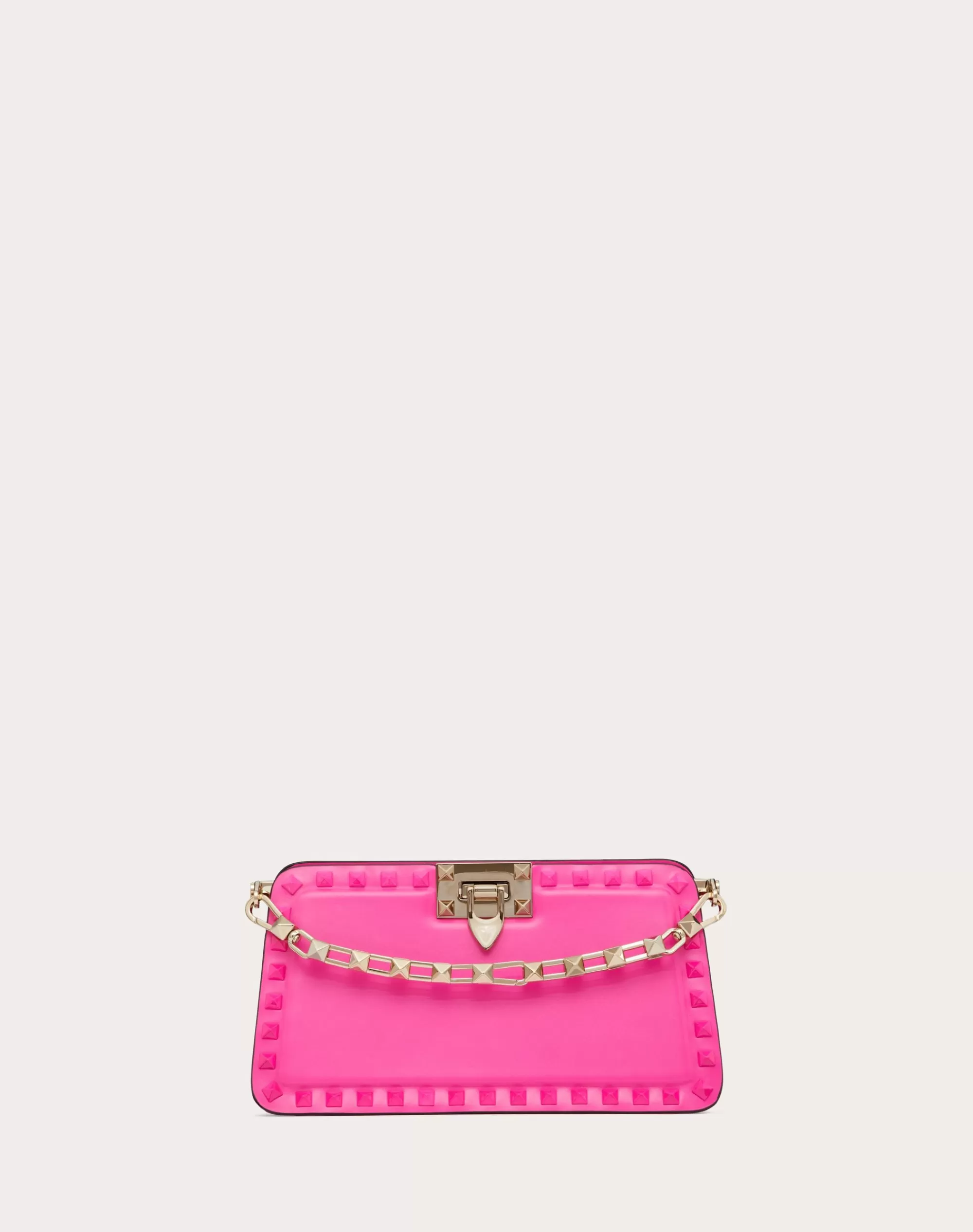 Valentino ROCKSTUD CALFSKIN CLUTCH PinkPp Flash Sale