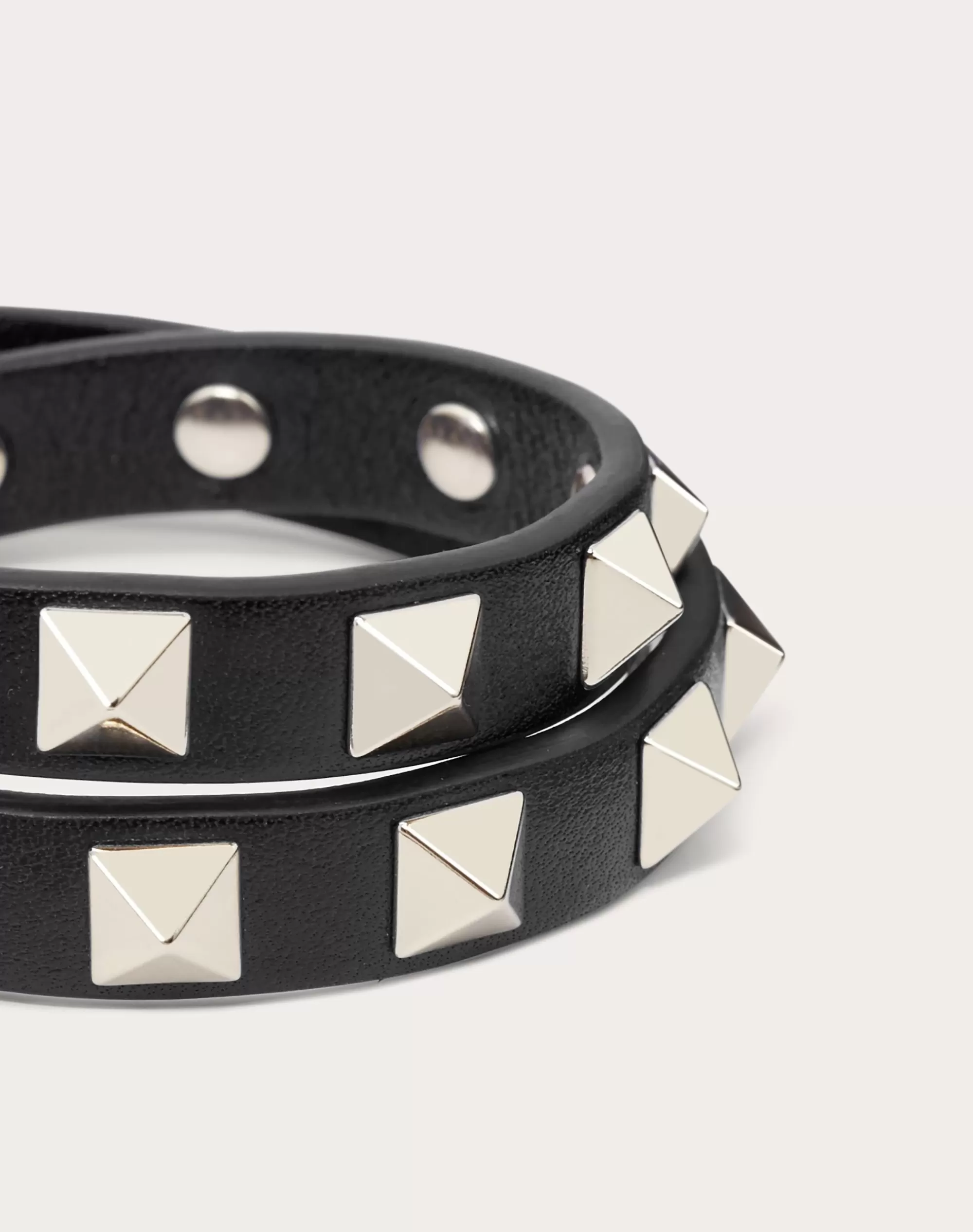 Valentino ROCKSTUD CALFSKIN DOUBLE-STRAP BRACELET Best Sale