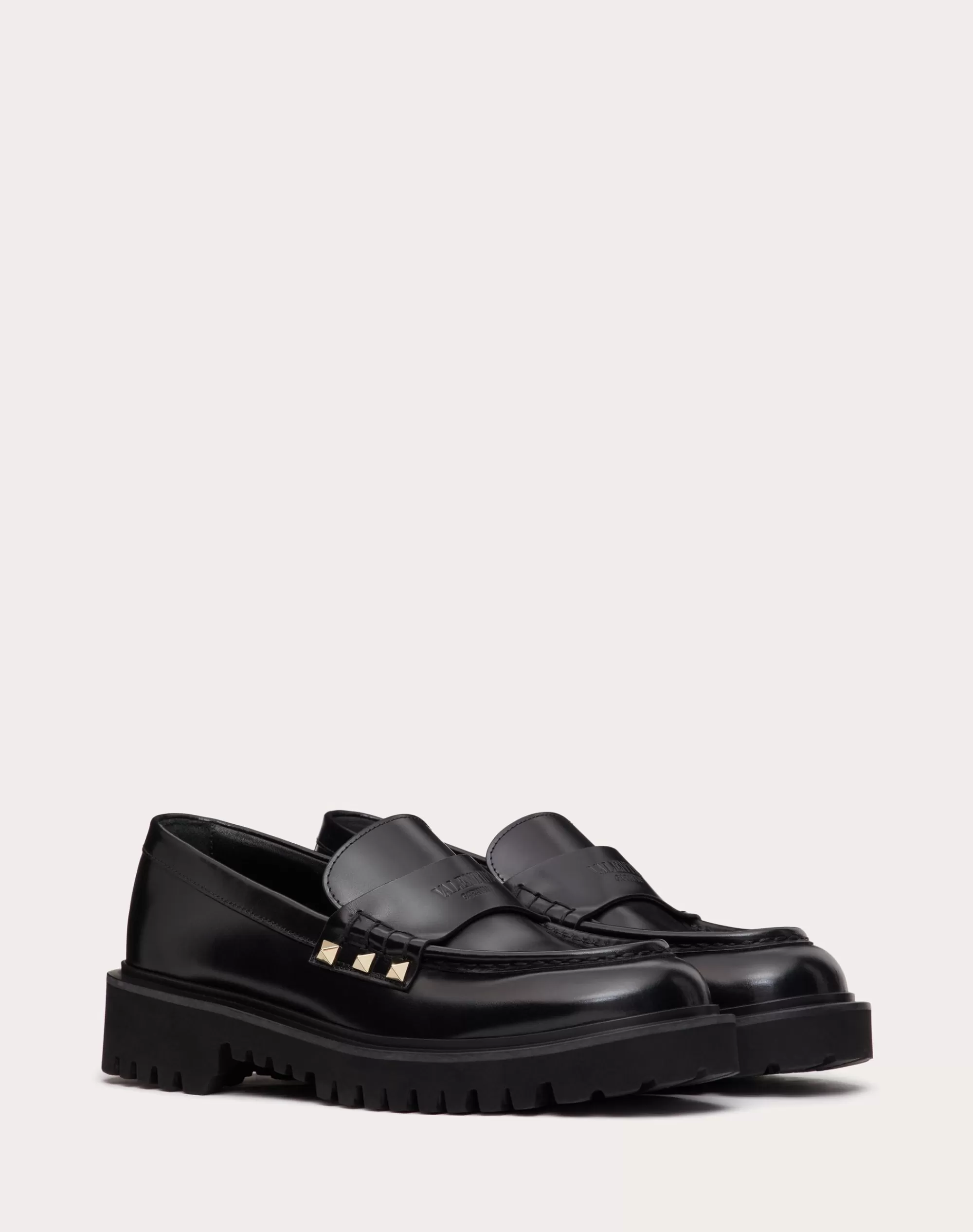 Valentino ROCKSTUD CALFSKIN LOAFER Black Hot