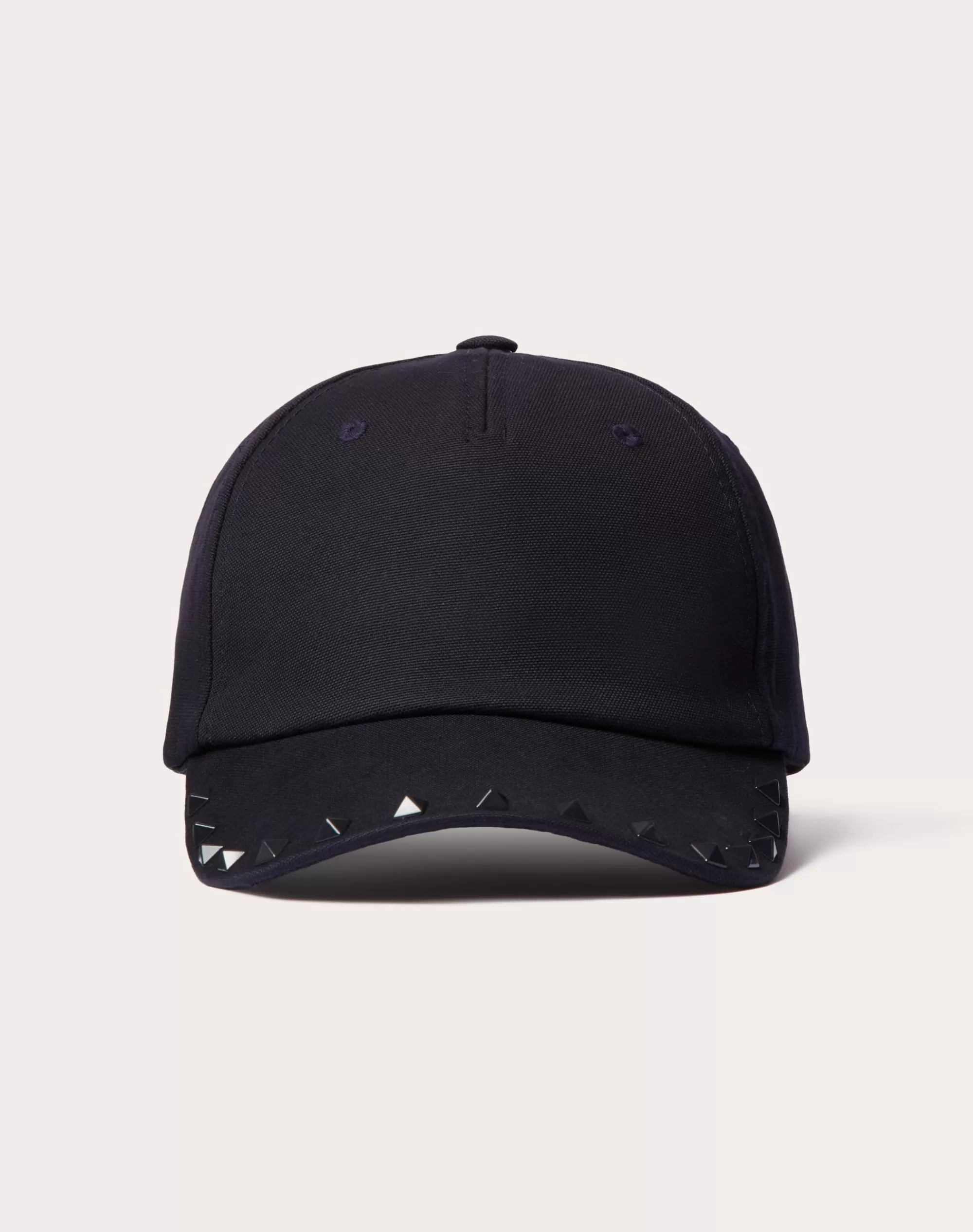 Valentino ROCKSTUD COTTON BASEBALL CAP WITH STUD APPLIQUÉ Navy Discount