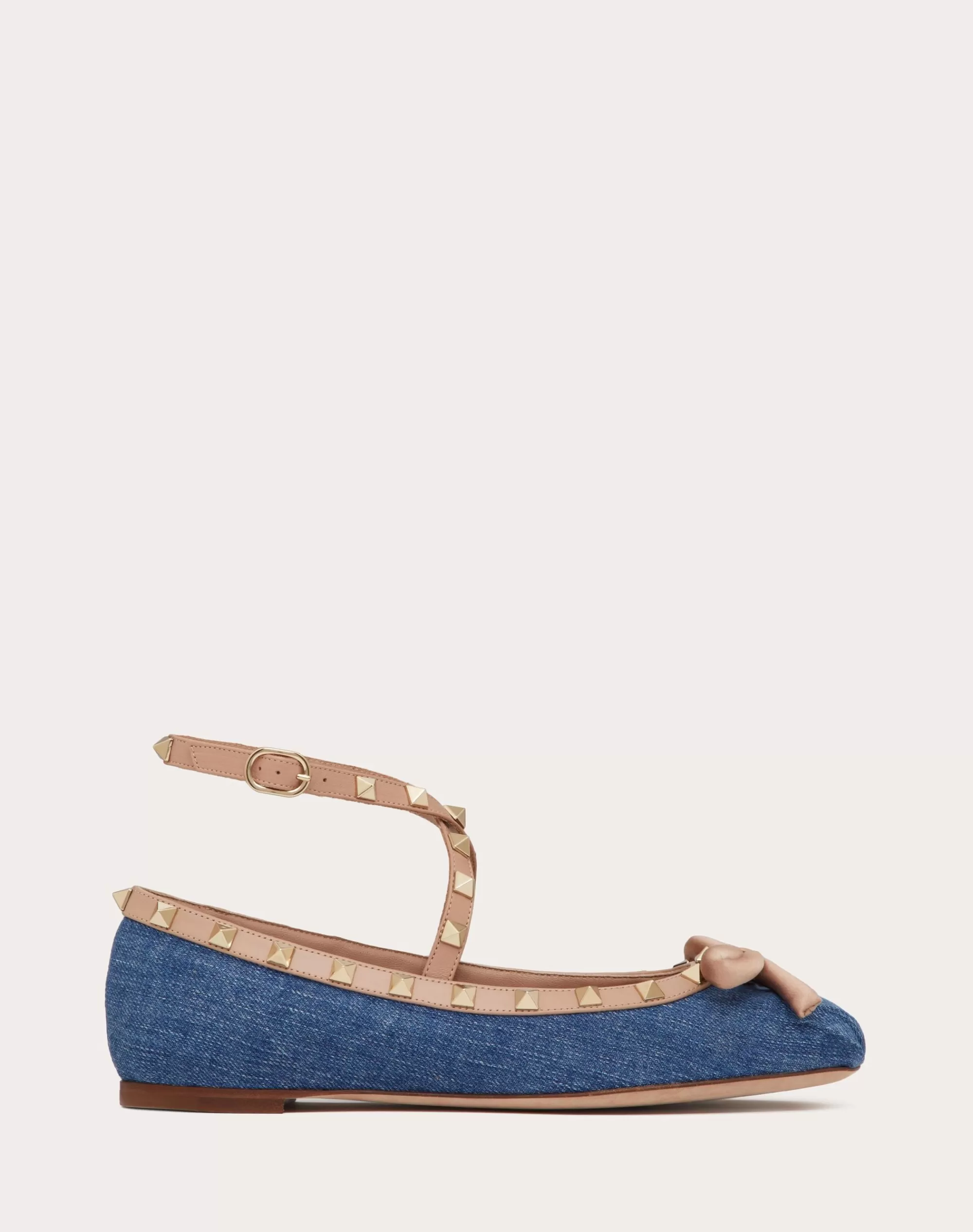 Valentino ROCKSTUD DENIM BALLERINAS RoseCannelle Online