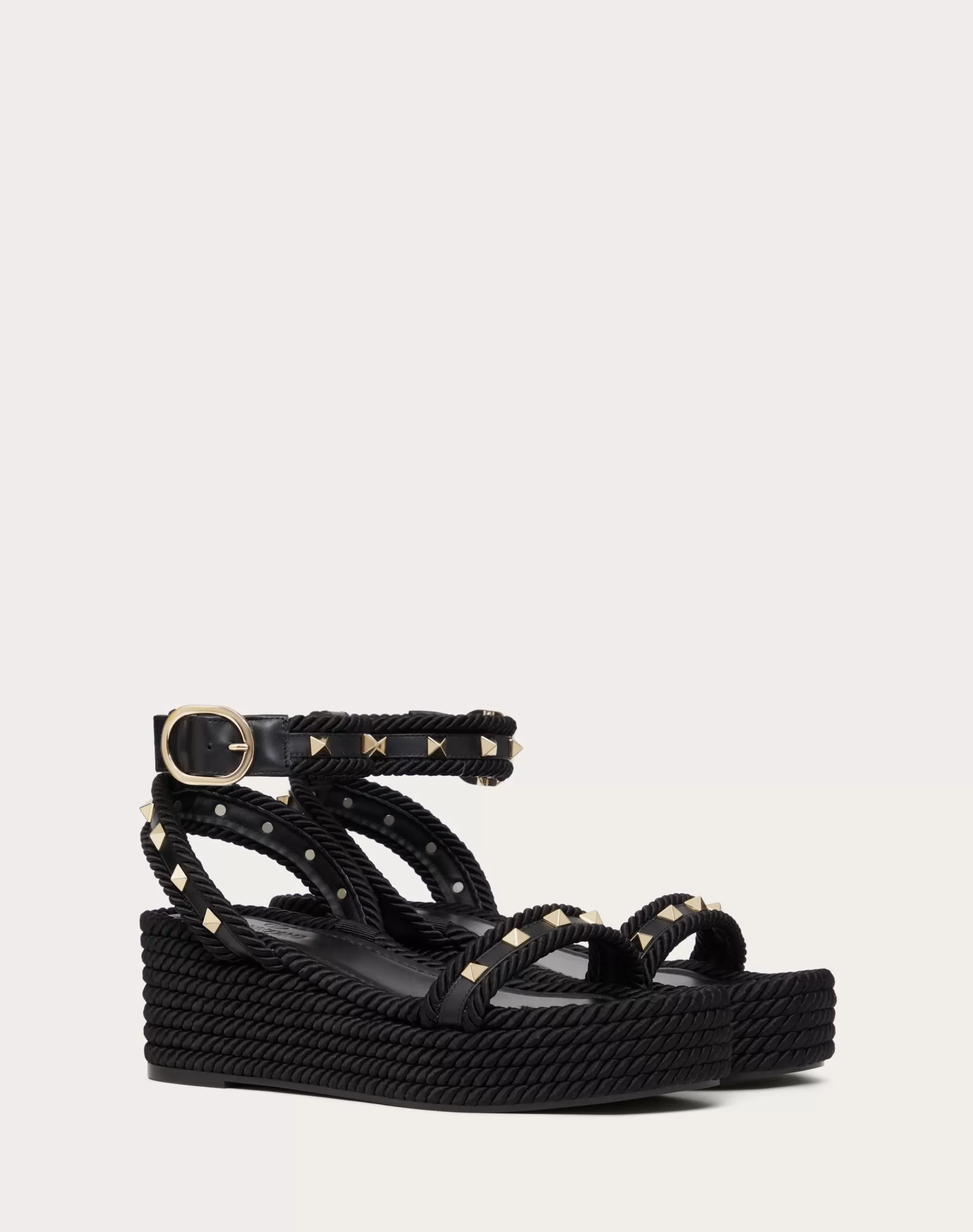 Valentino ROCKSTUD FLATFORM SANDAL IN CALFSKIN 45MM Discount