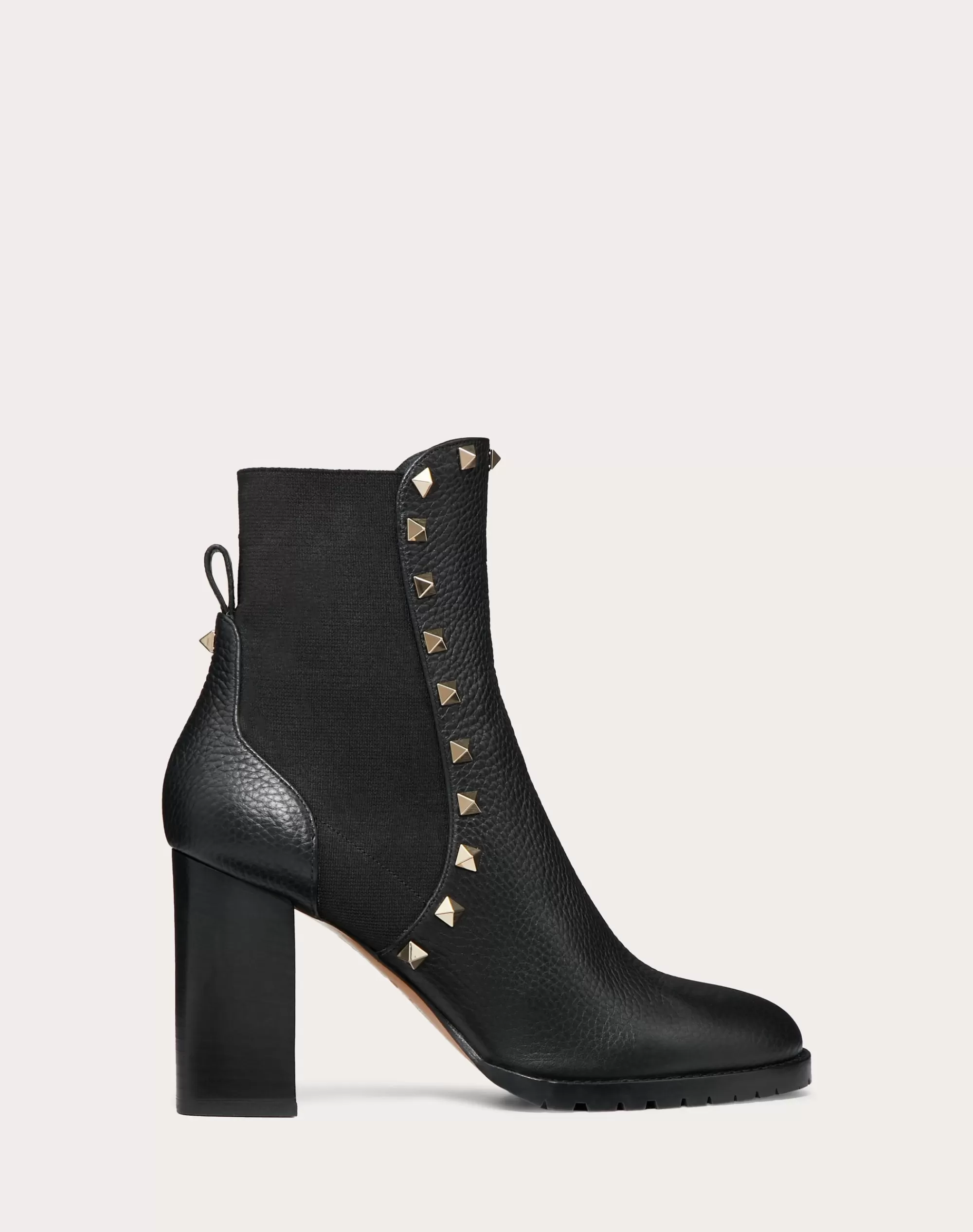 Valentino ROCKSTUD GRAINY CALFSKIN ANKLE BOOT 80 MM Black Discount