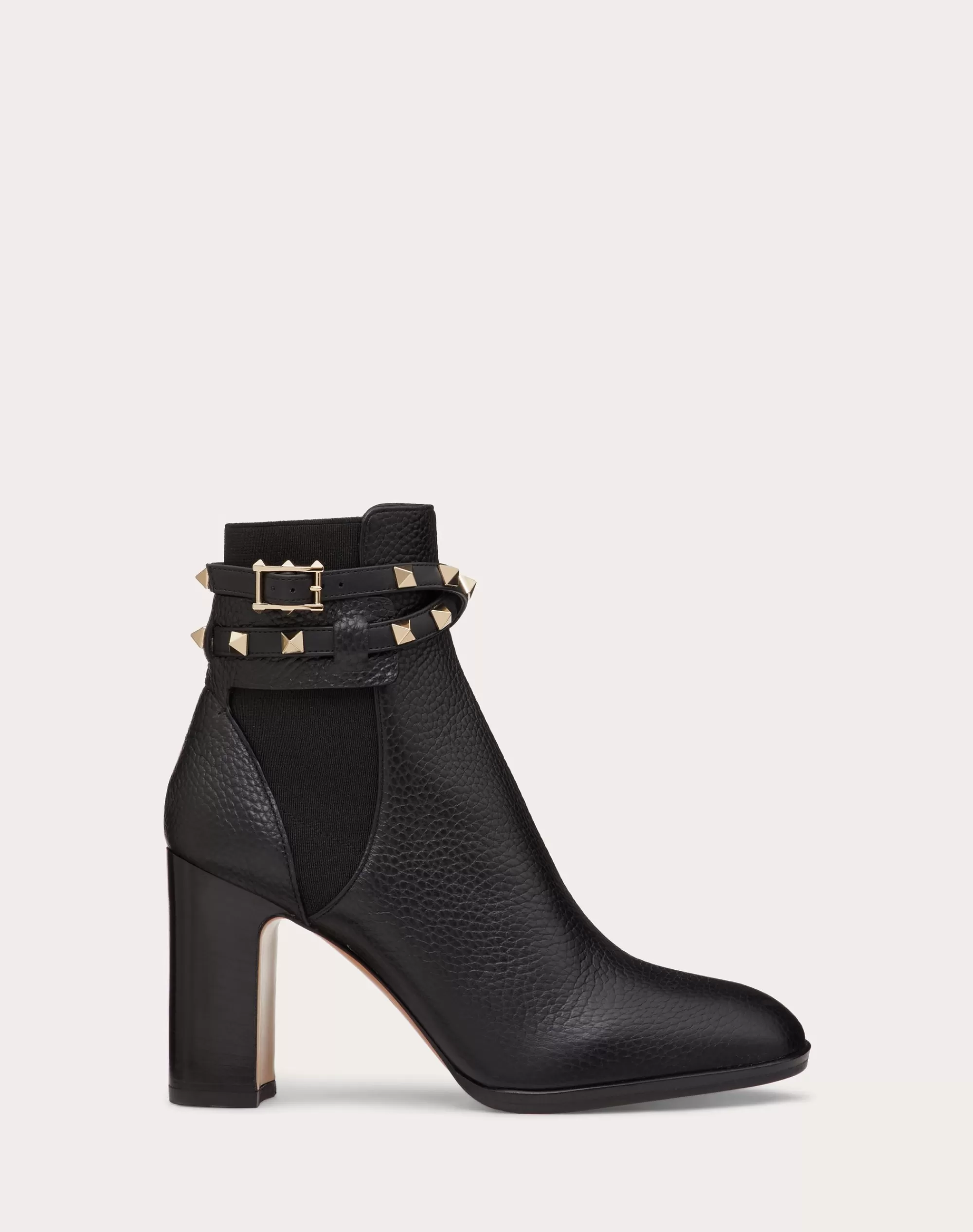 Valentino ROCKSTUD GRAINY CALFSKIN ANKLE BOOT 90 MM Black Outlet