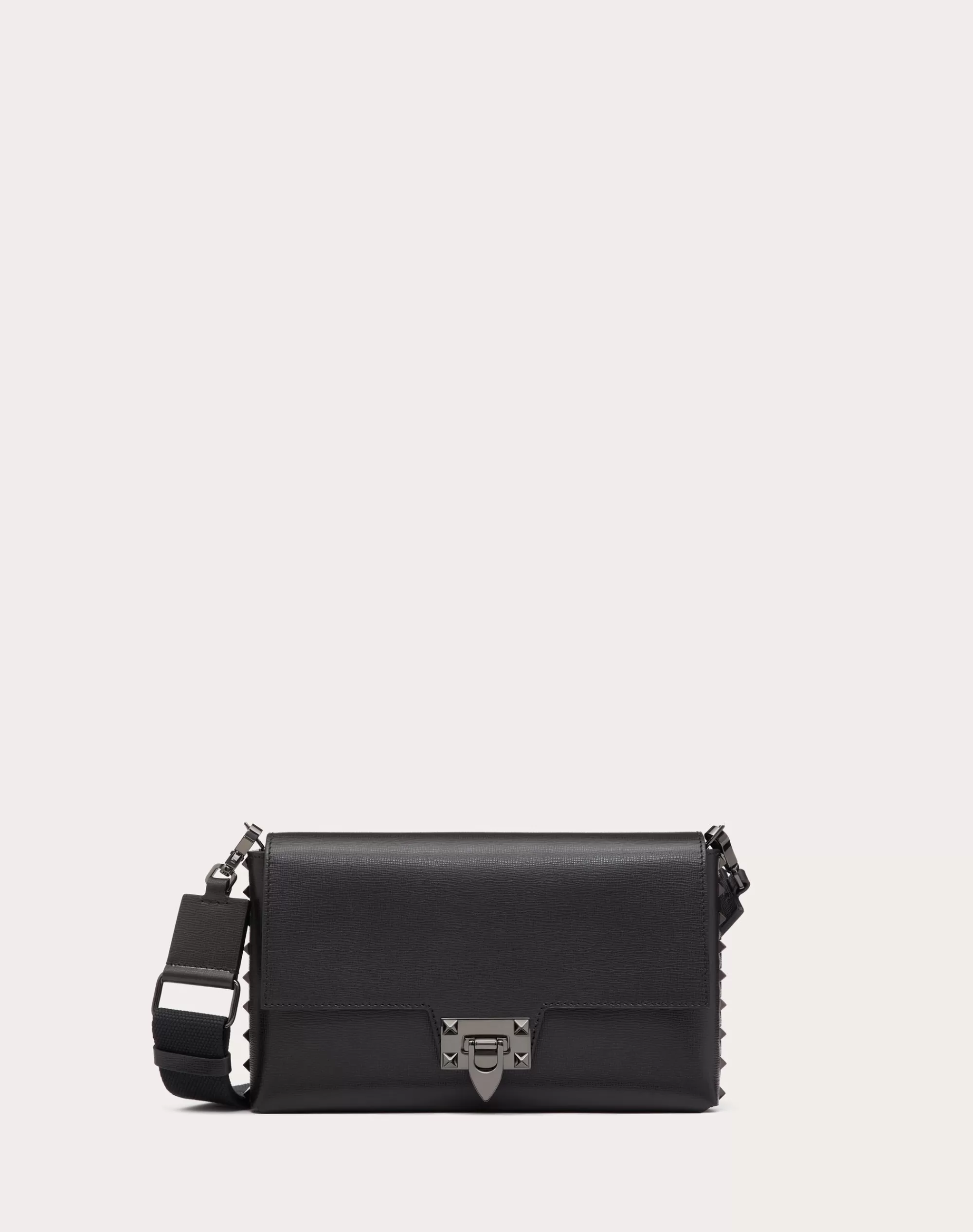 Valentino ROCKSTUD GRAINY CALFSKIN CROSSBODY BAG Black Best Sale