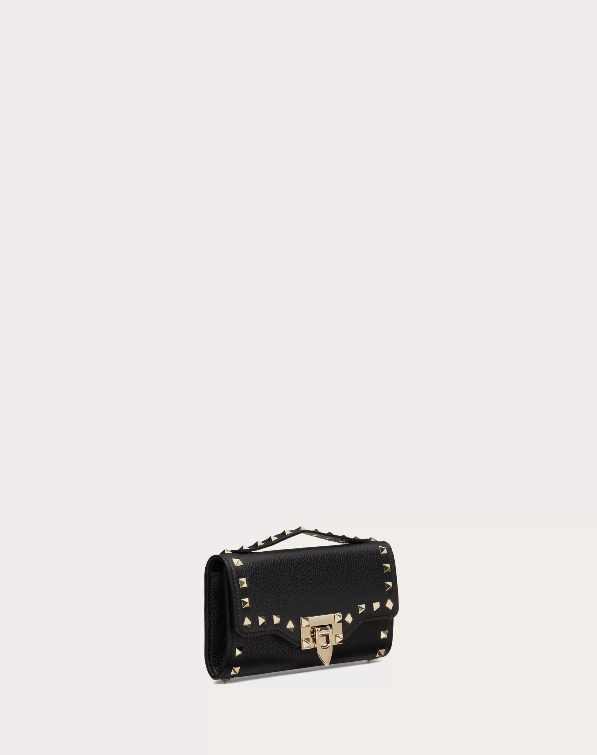 Valentino ROCKSTUD GRAINY CALFSKIN WALLET WITH CHAIN STRAP Clearance