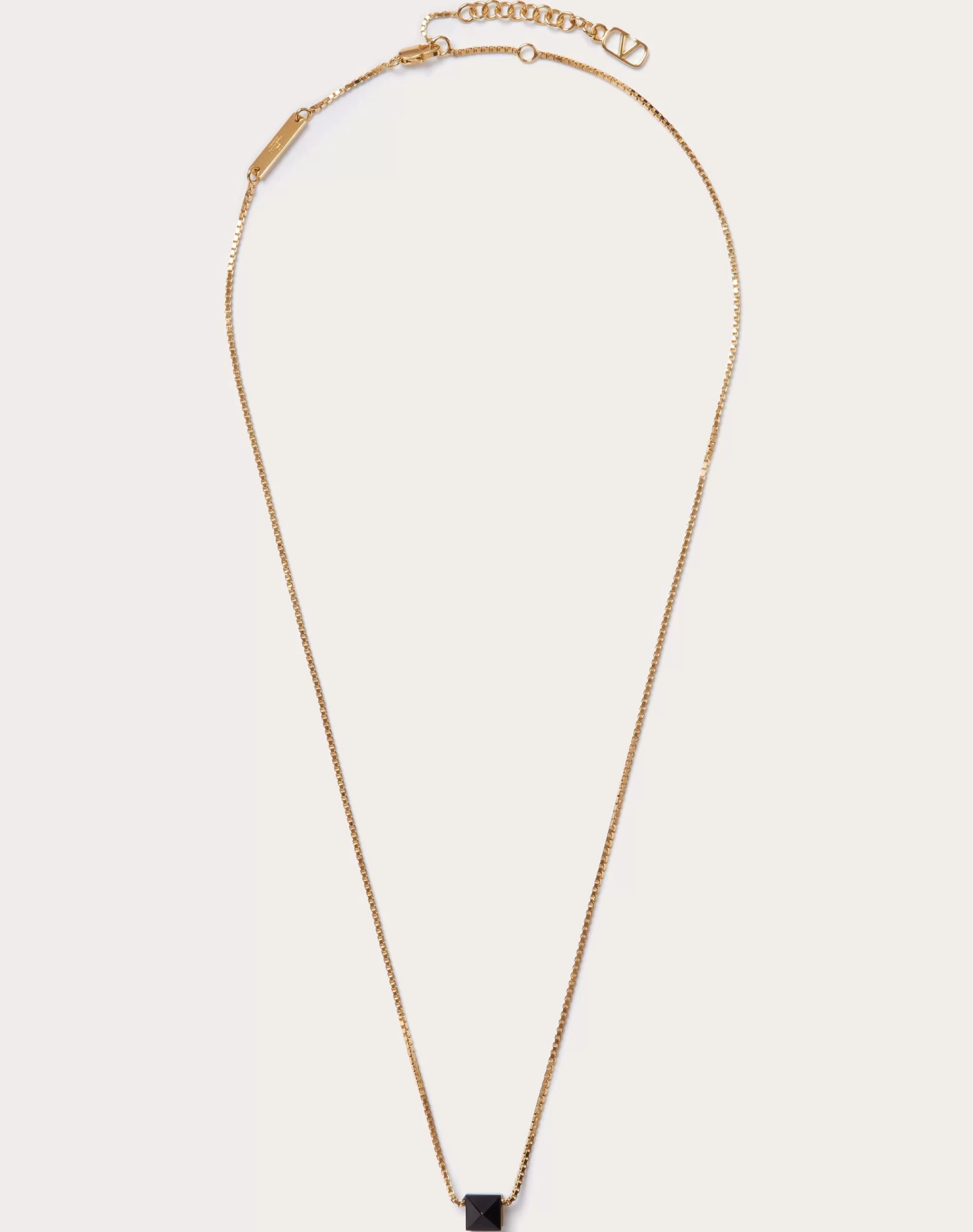 Valentino ROCKSTUD METAL AND RESIN NECKLACE Black/gold Fashion