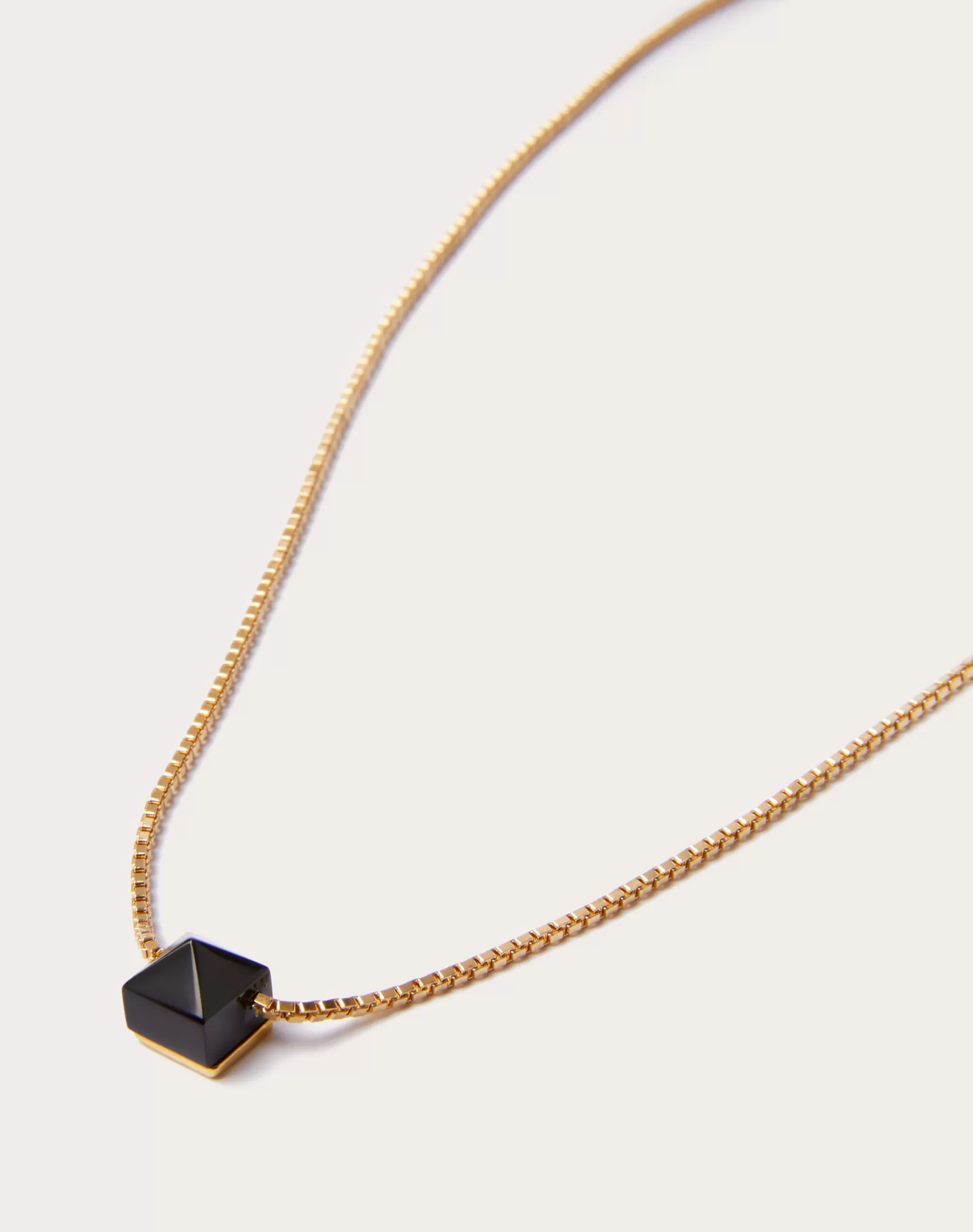 Valentino ROCKSTUD METAL AND RESIN NECKLACE Black/gold Fashion