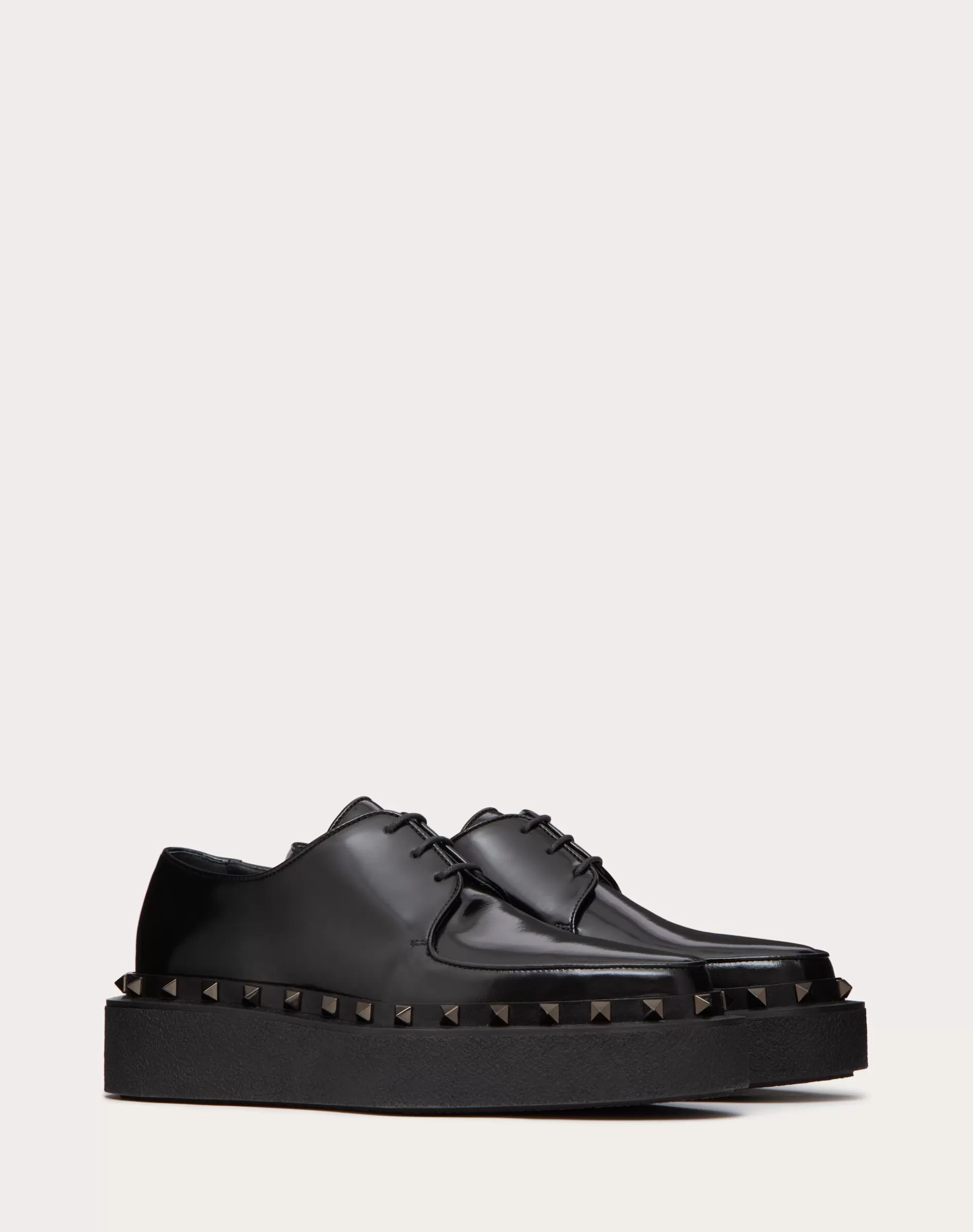 Valentino ROCKSTUD M-WAY CALFSKIN DERBY WITH MATCHING STUDS Black Store