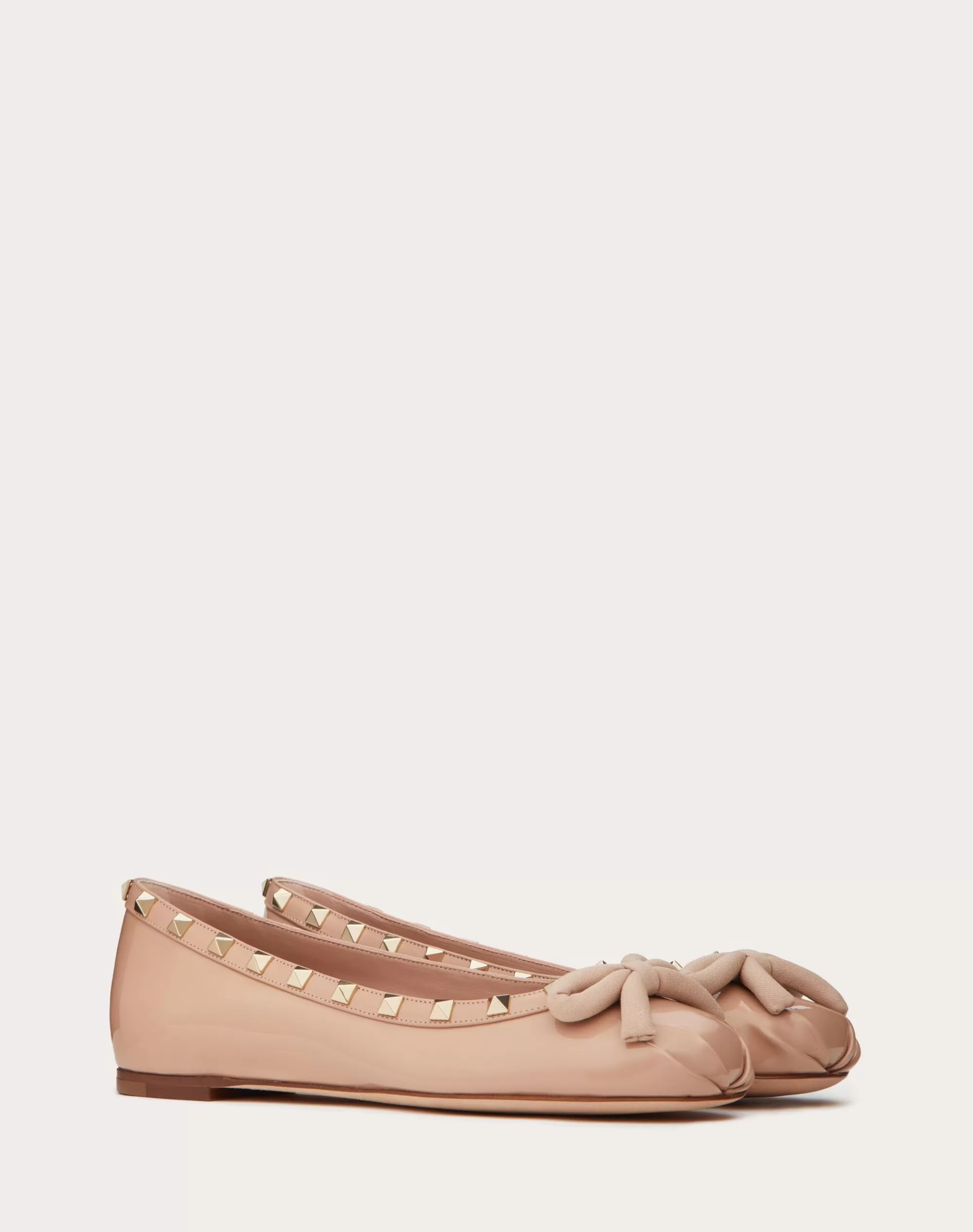 Valentino ROCKSTUD PATENT LEATHER BALLERINA Discount