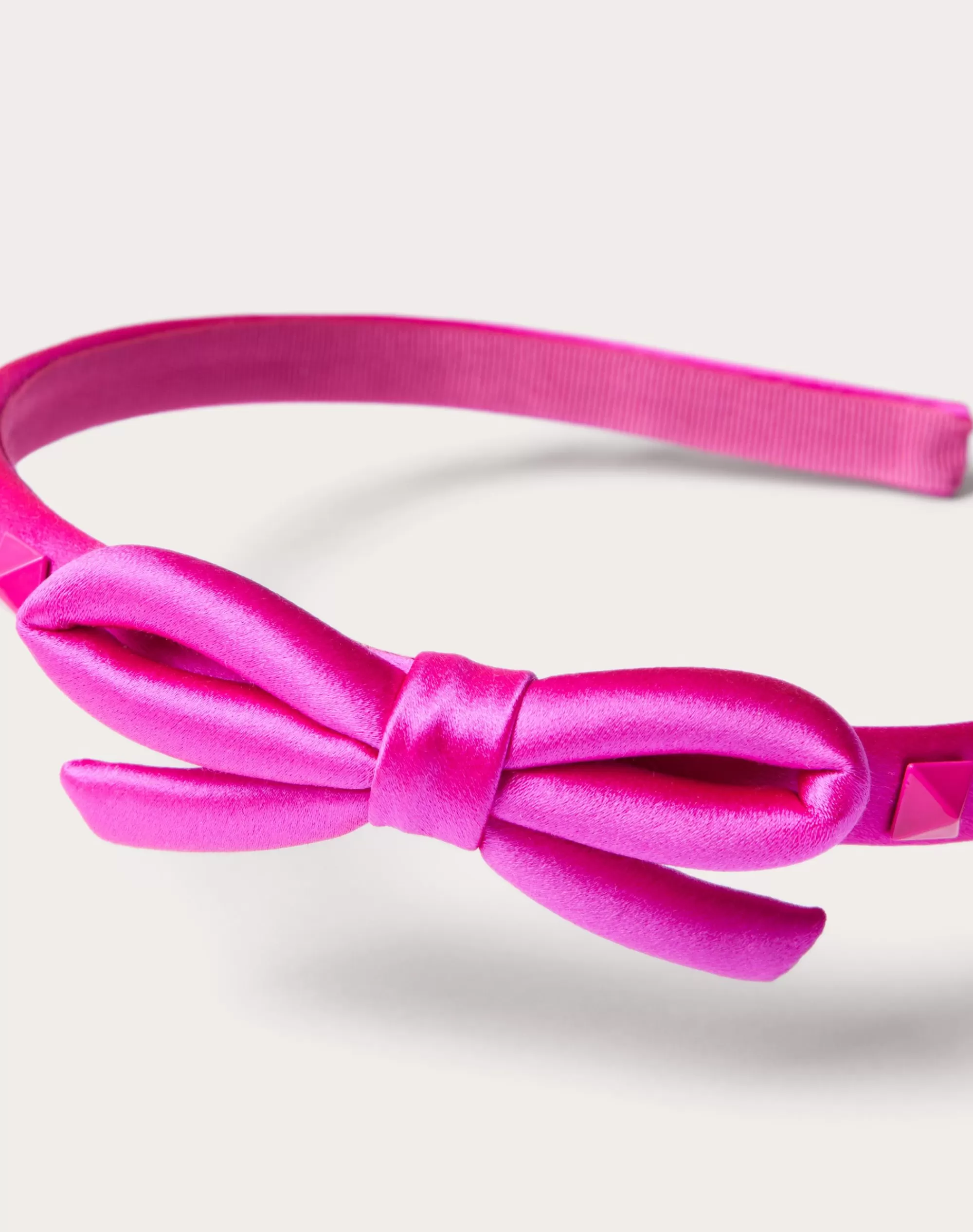 Valentino ROCKSTUD SATIN AND METAL HEADBAND PinkPp Discount