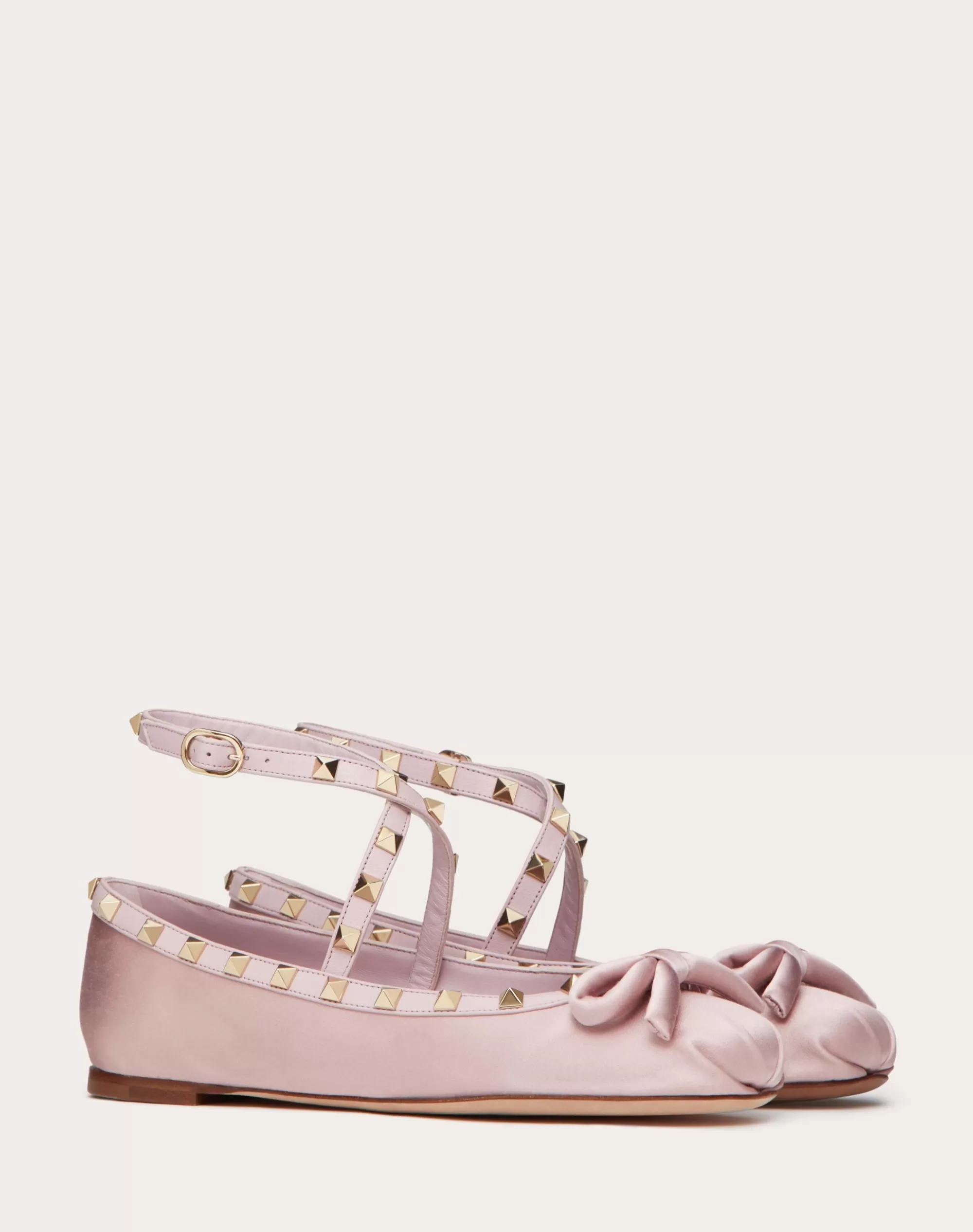 Valentino ROCKSTUD SATIN BALLERINA New