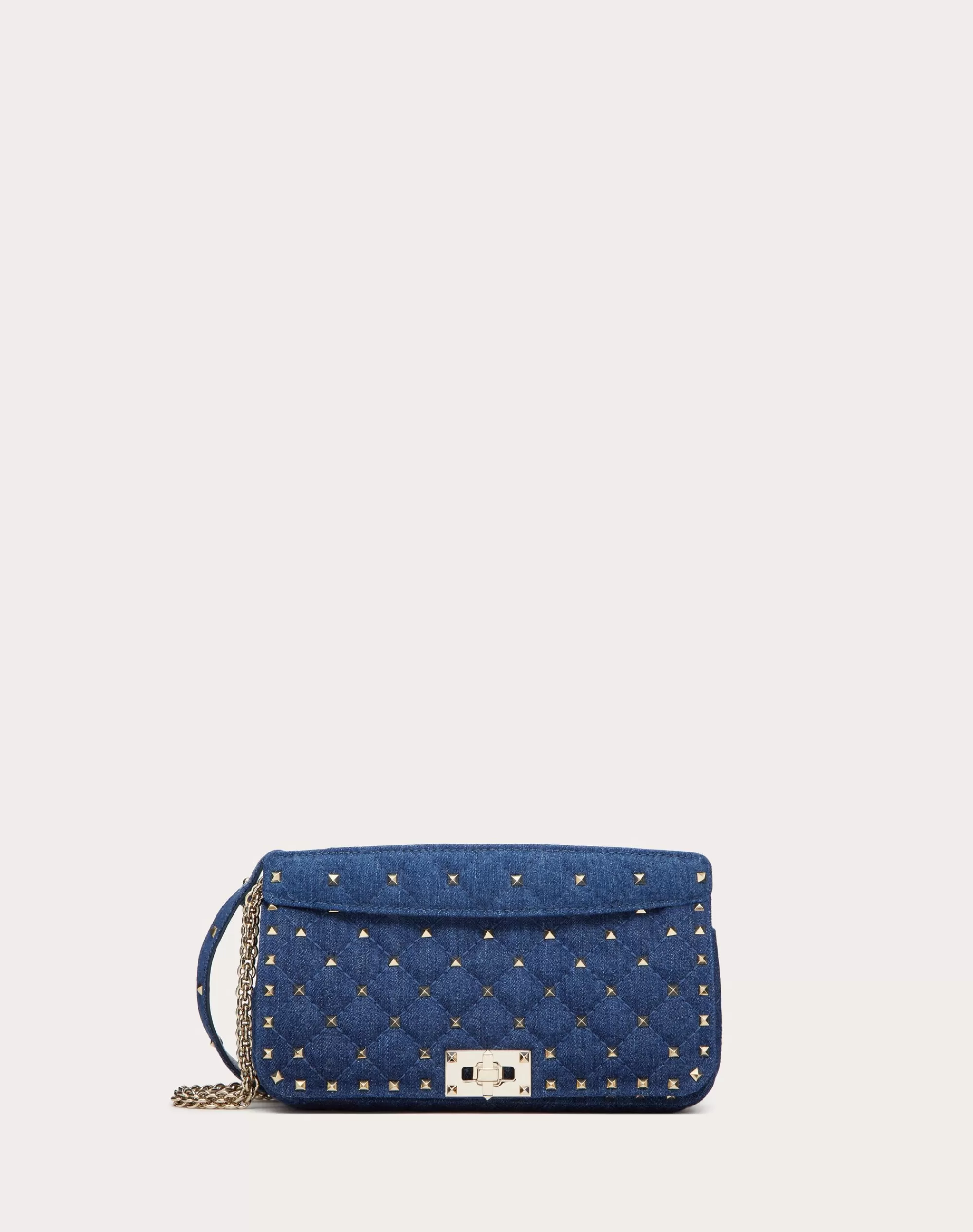 Valentino ROCKSTUD SPIKE SHOULDER BAG Denim Shop