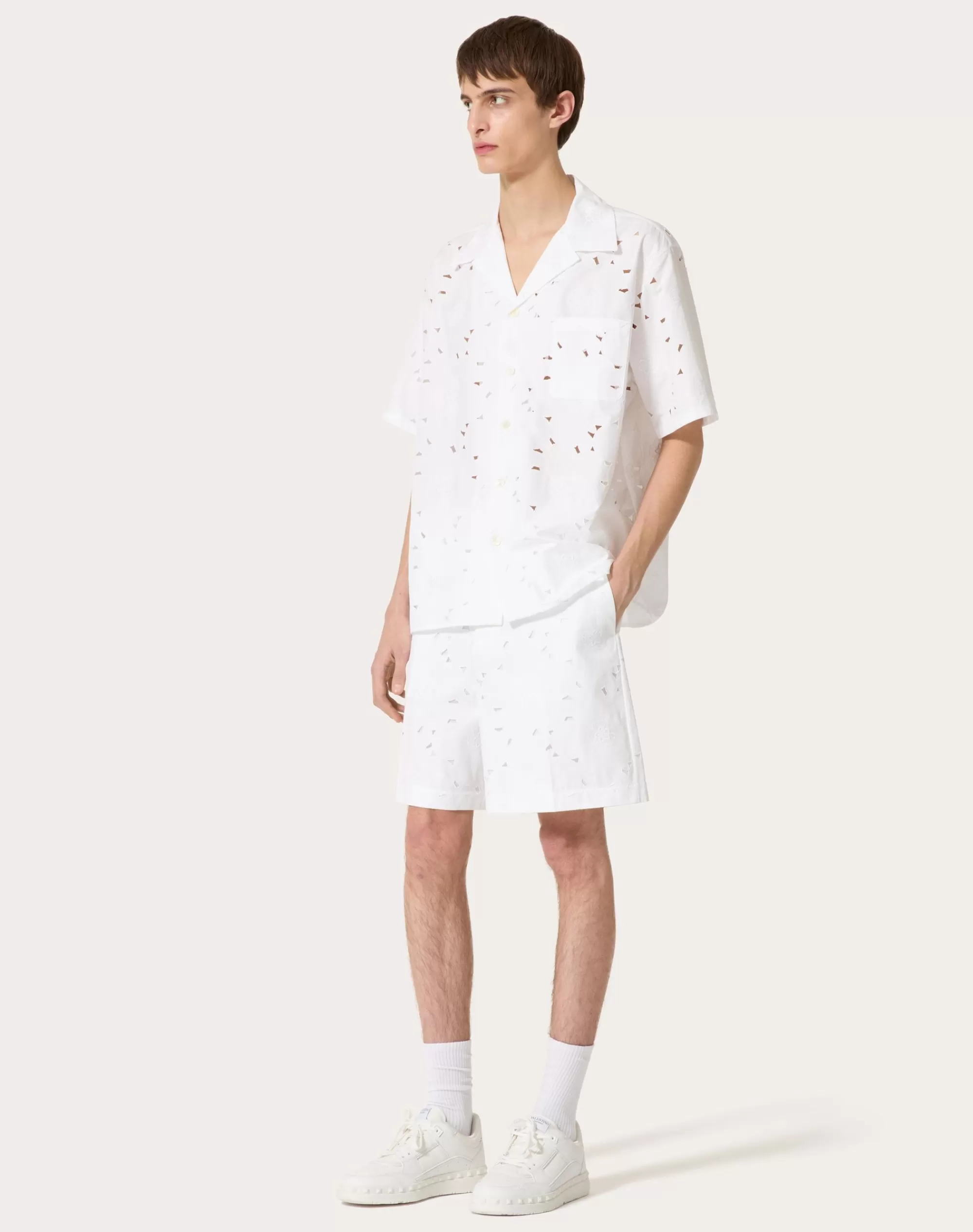 Valentino SAN GALLO COTTON BOWLING SHIRT White Shop