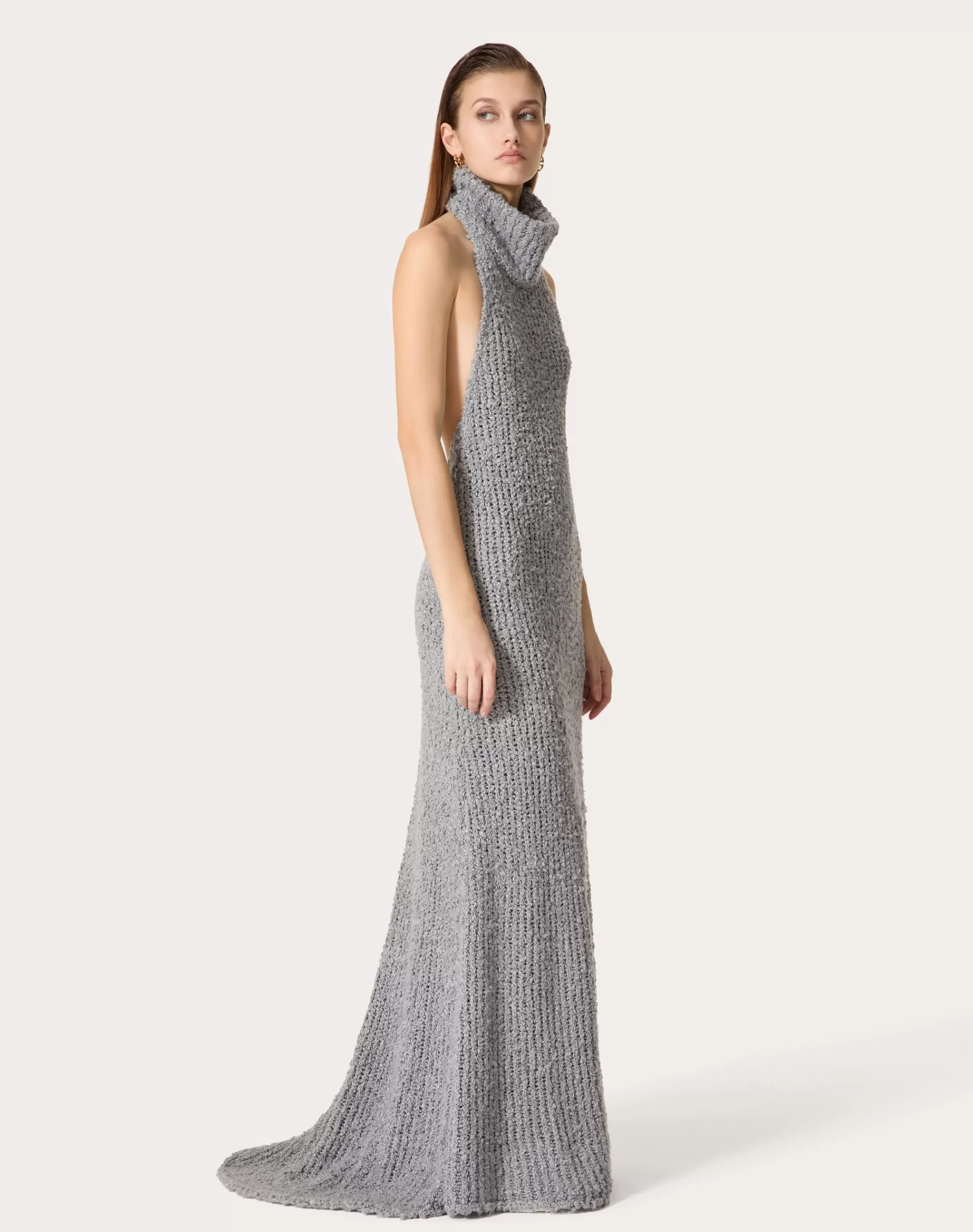 Valentino SILK BOUCLÉ DRESS PearlGray Fashion