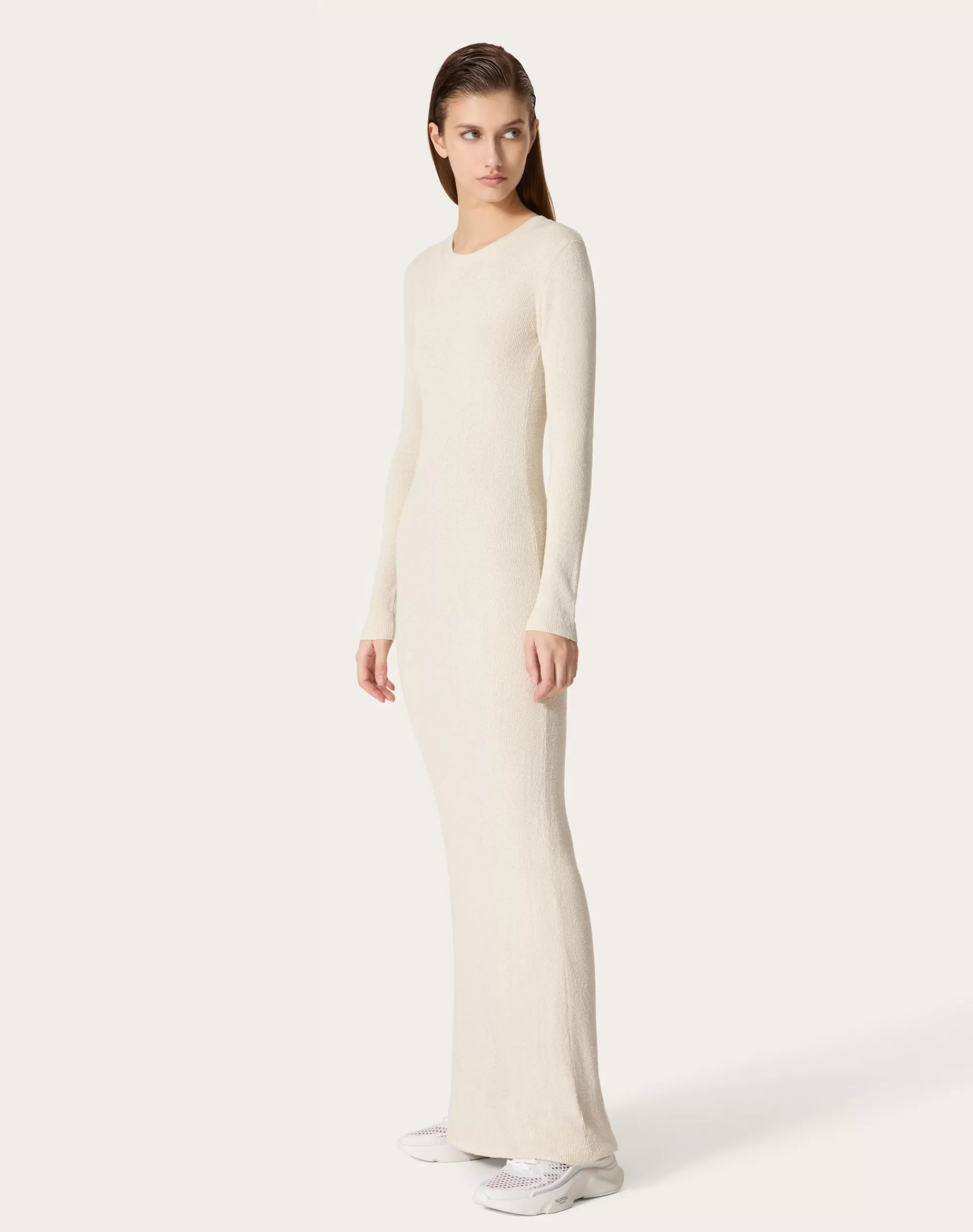 Valentino SILK BOUCLÉ DRESS Ivory Cheap