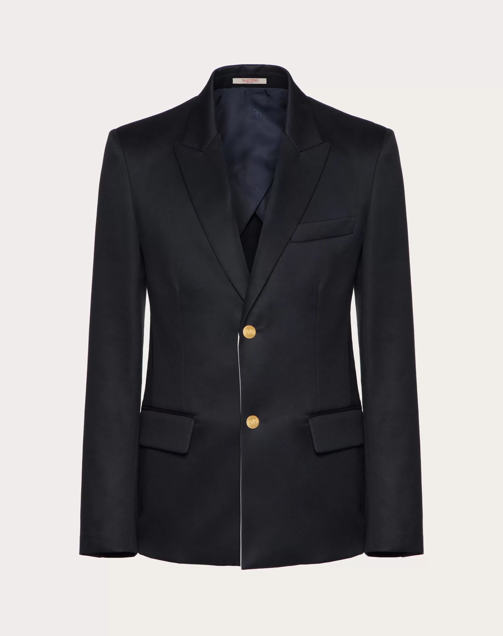 Valentino SINGLE-BREASTED COTTON JACKET Navy Cheap