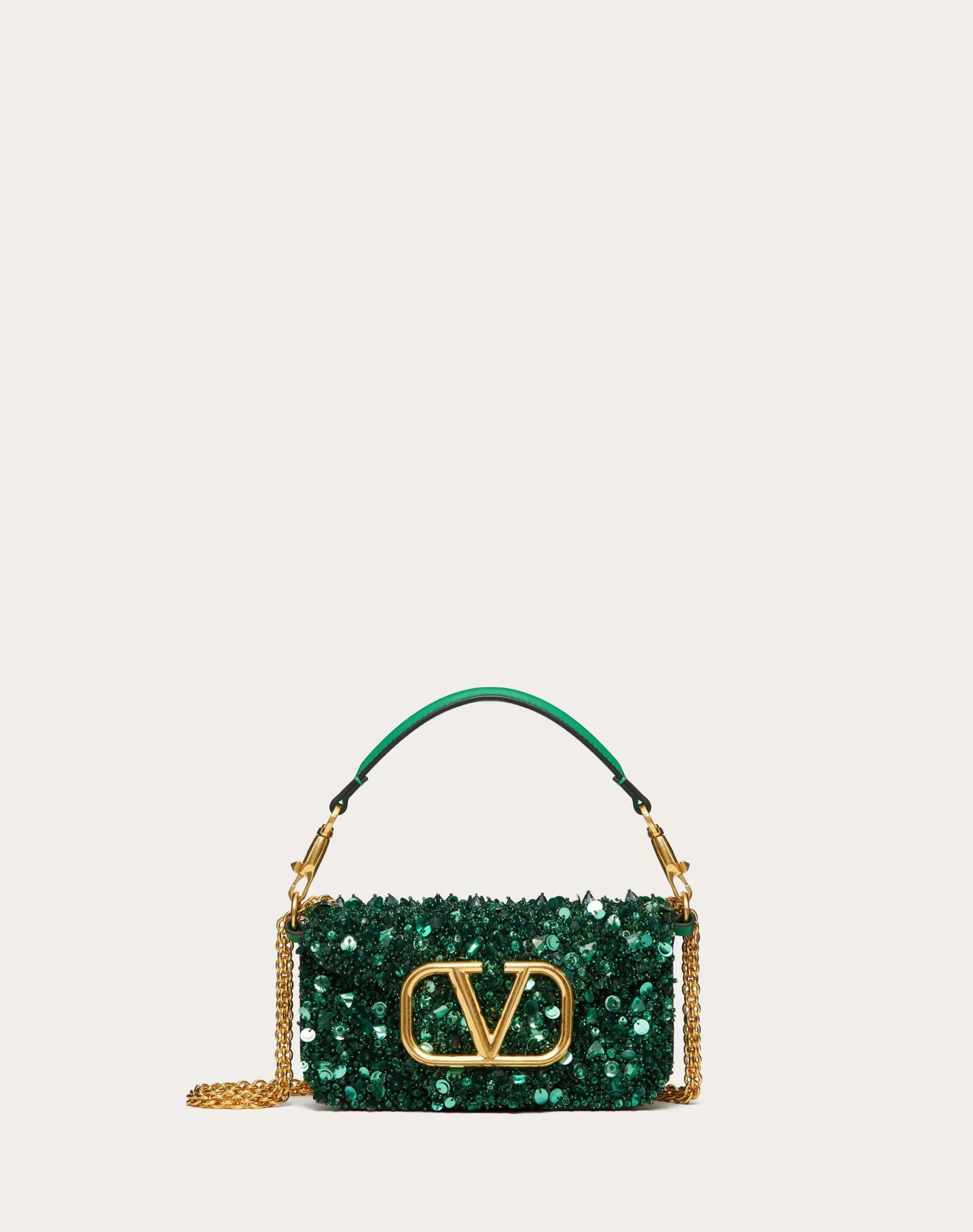 Valentino SMALL LOCÒ SHOULDER BAG WITH 3D EMBROIDERY New