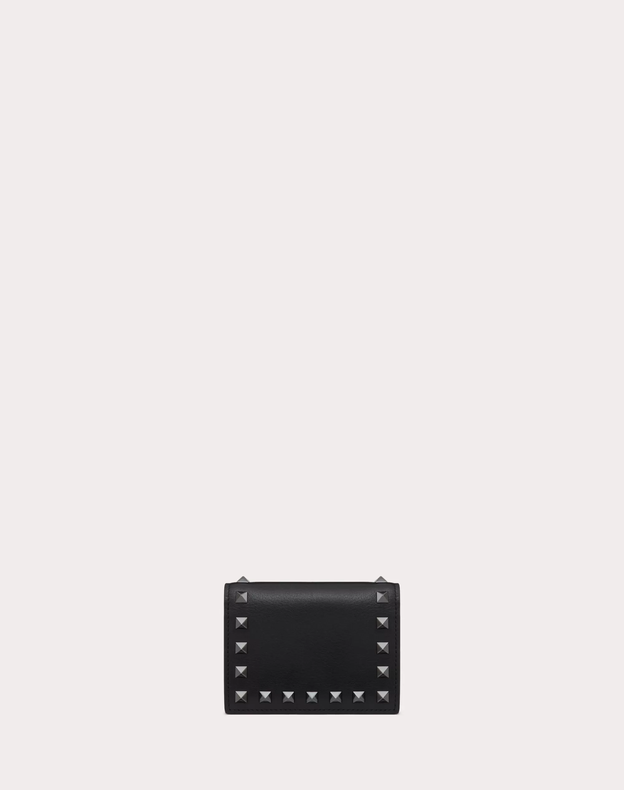 Valentino SMALL ROCKSTUD CALFSKIN WALLET Black Best