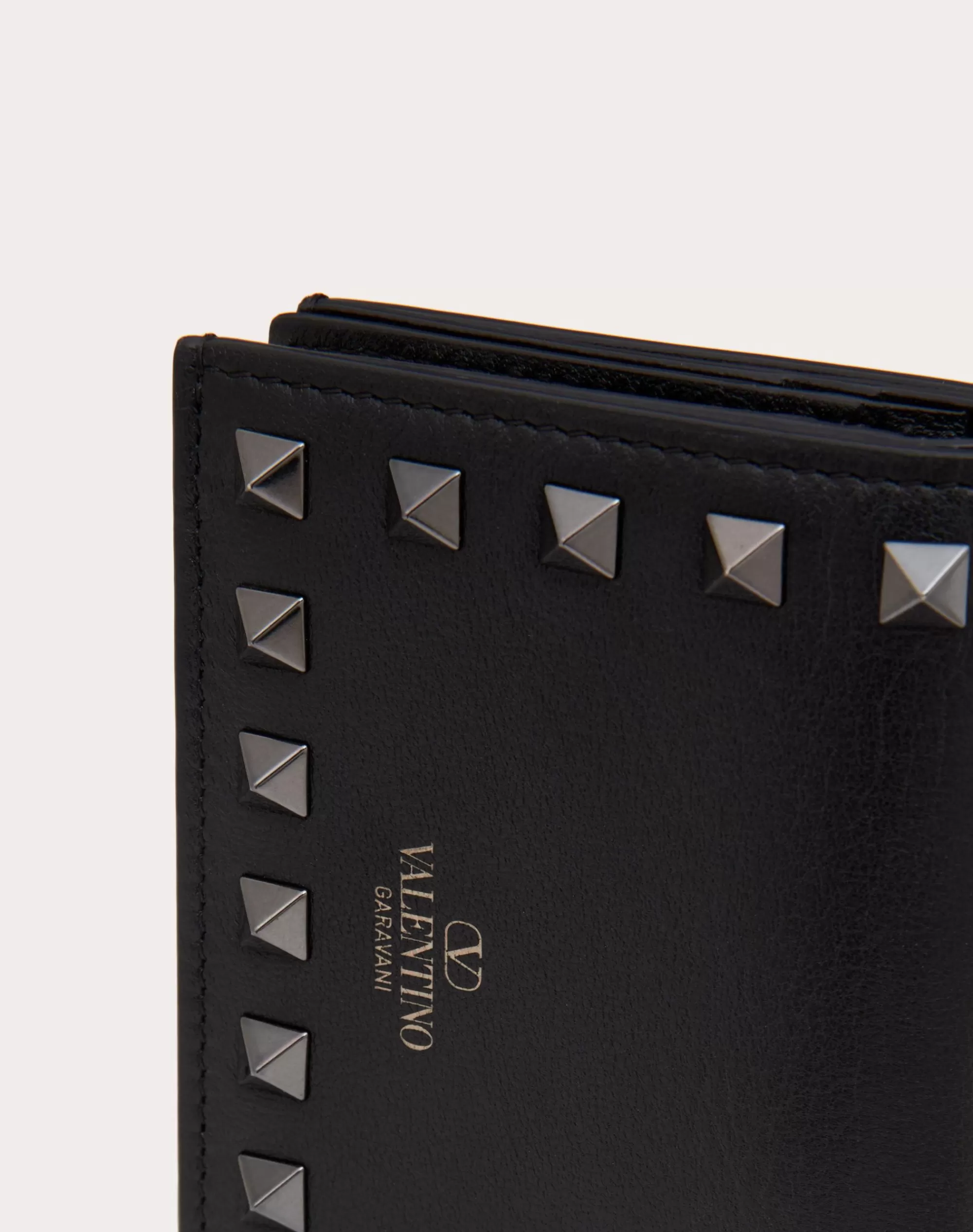 Valentino SMALL ROCKSTUD CALFSKIN WALLET Black Best