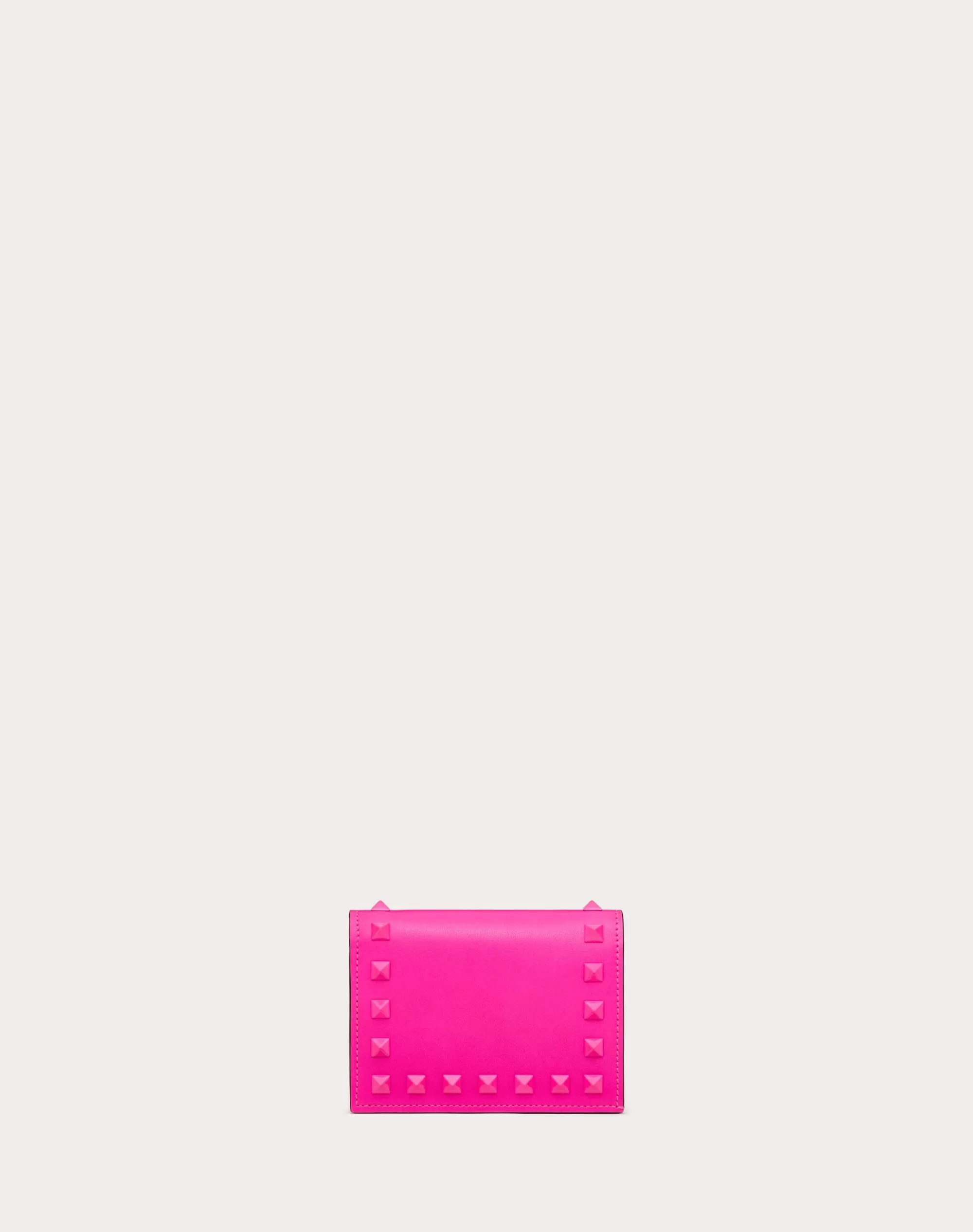 Valentino SMALL ROCKSTUD CALFSKIN WALLET PinkPp Outlet