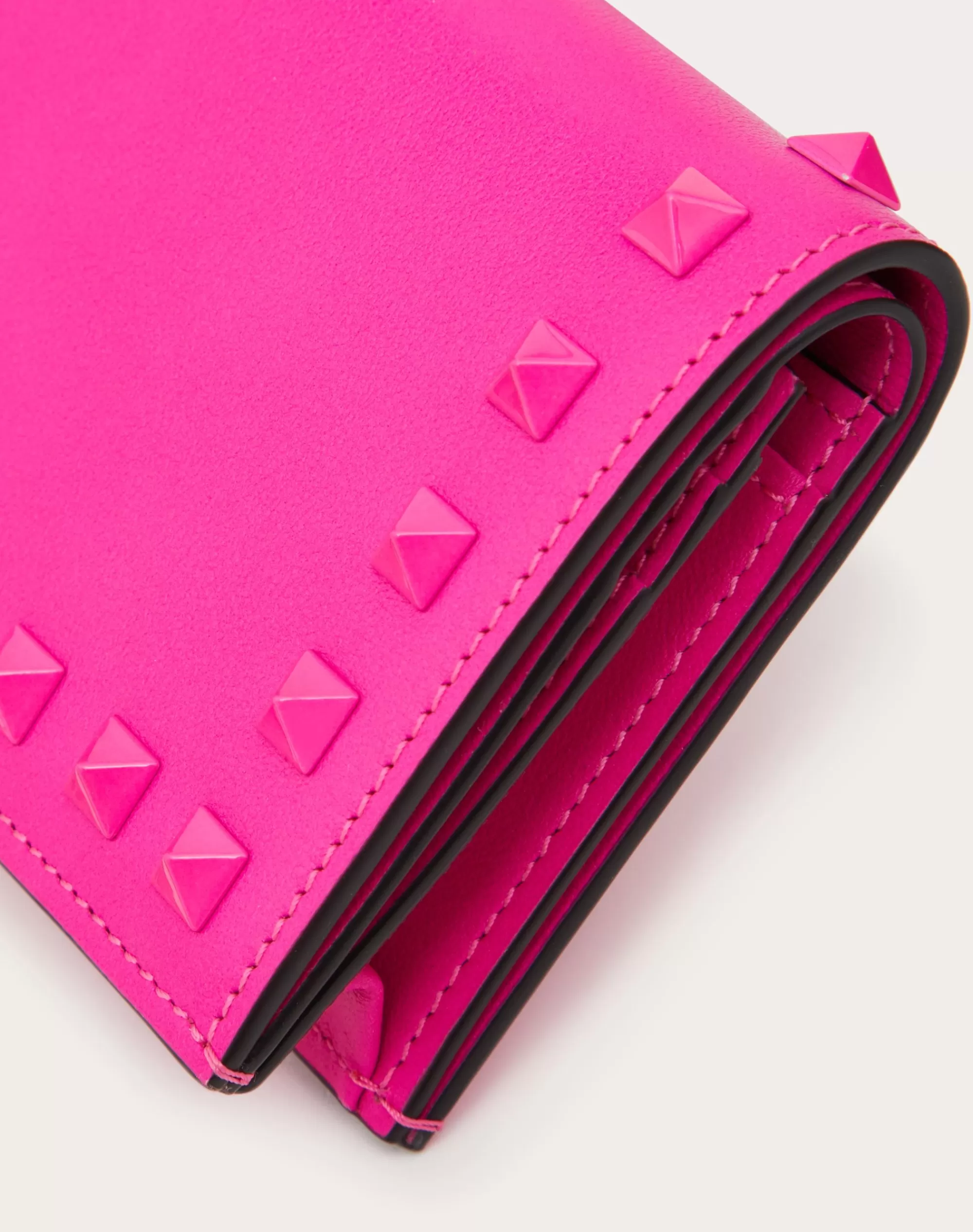 Valentino SMALL ROCKSTUD CALFSKIN WALLET PinkPp Outlet