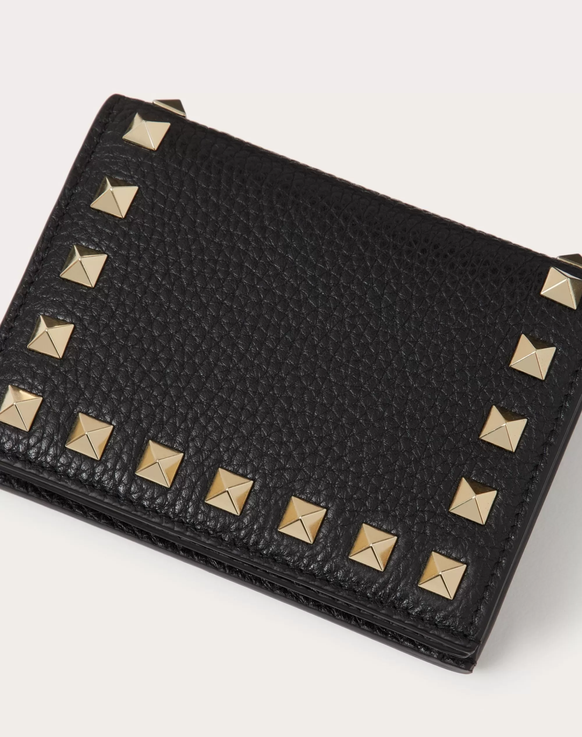 Valentino SMALL ROCKSTUD GRAINY CALFSKIN WALLET Outlet