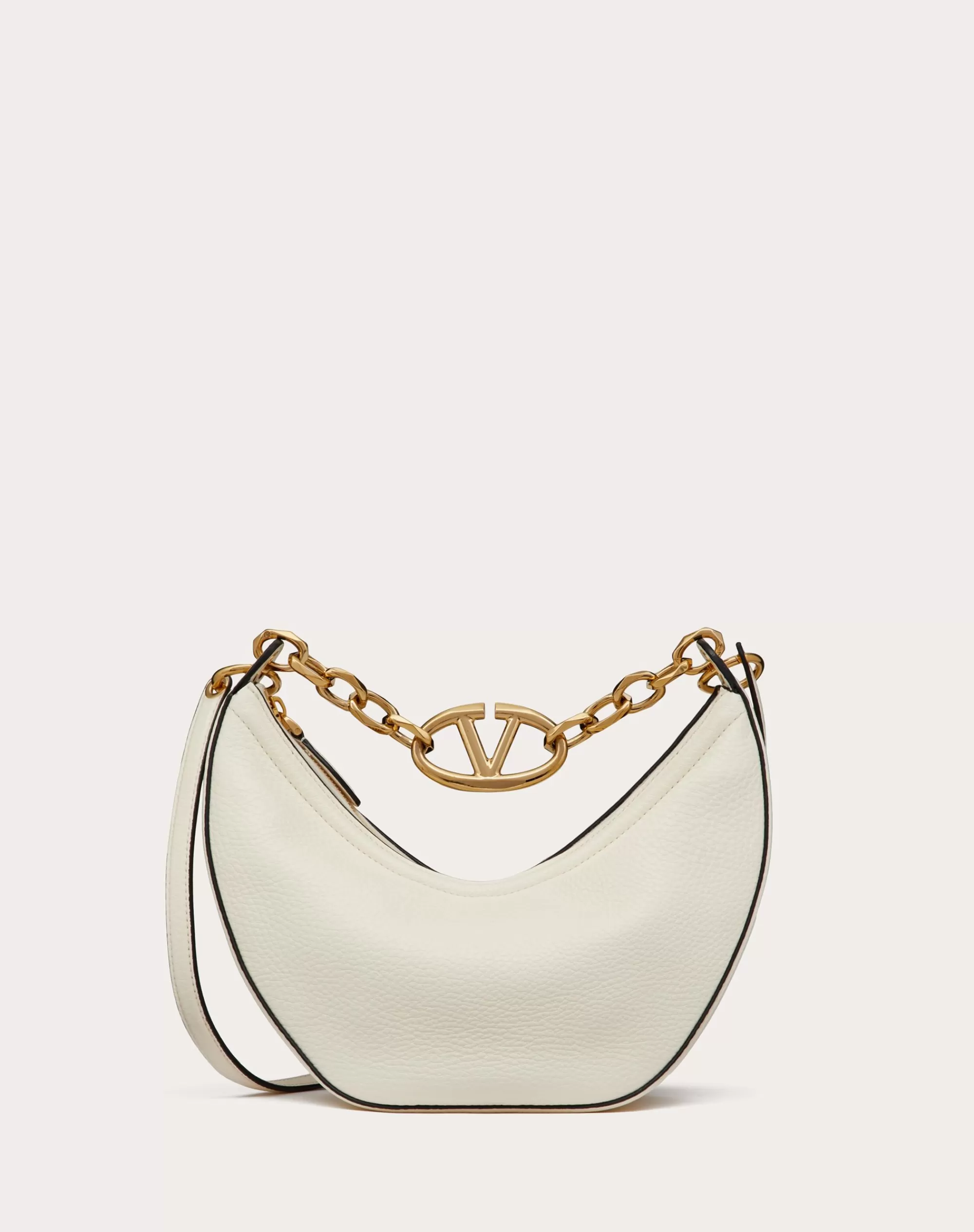 Valentino SMALL VLOGO MOON HOBO BAG IN GRAINY CALFSKIN WITH CHAIN Flash Sale