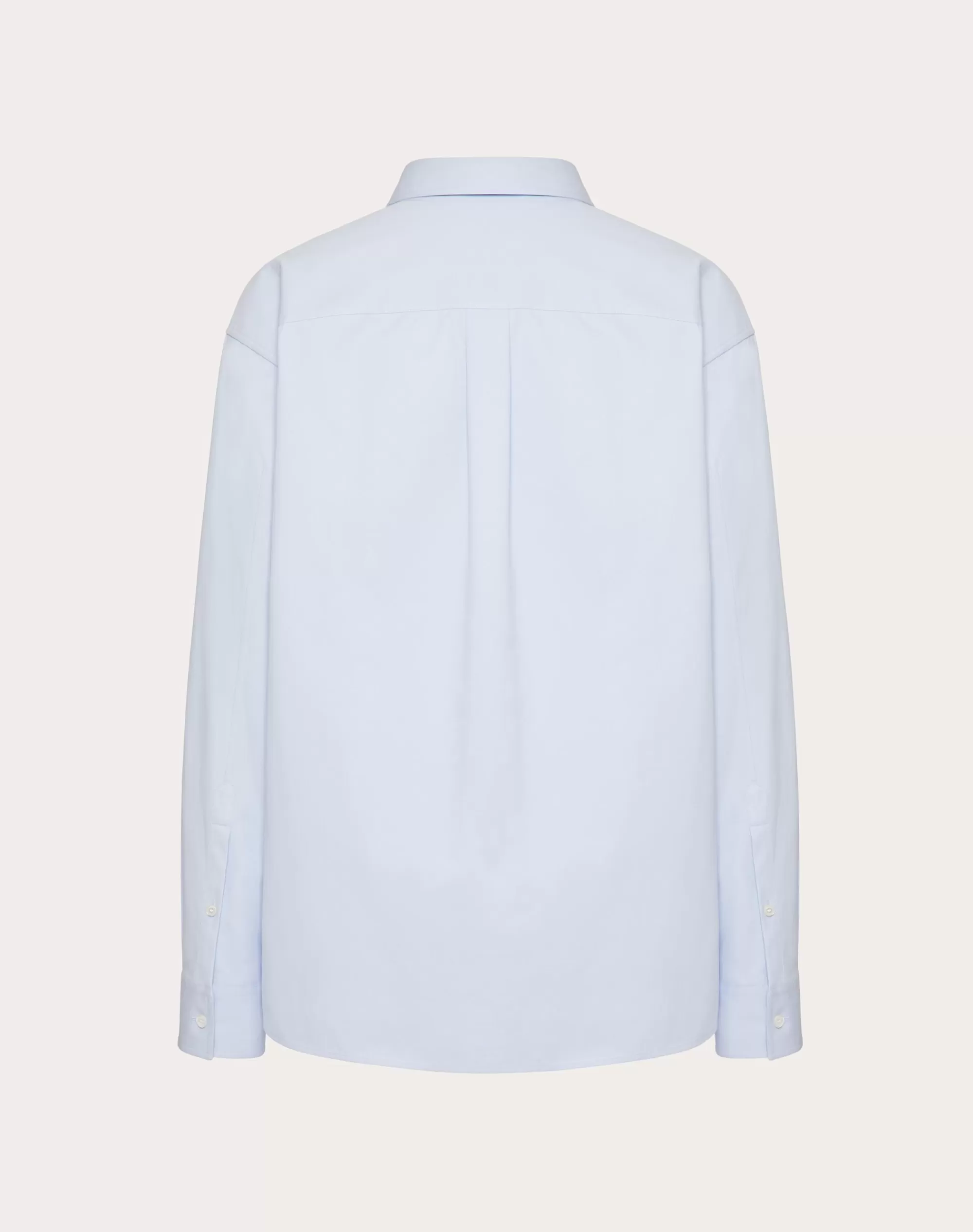 Valentino TECHNICAL COTTON SHIRT WITH EMBROIDERY SkyBlue Shop