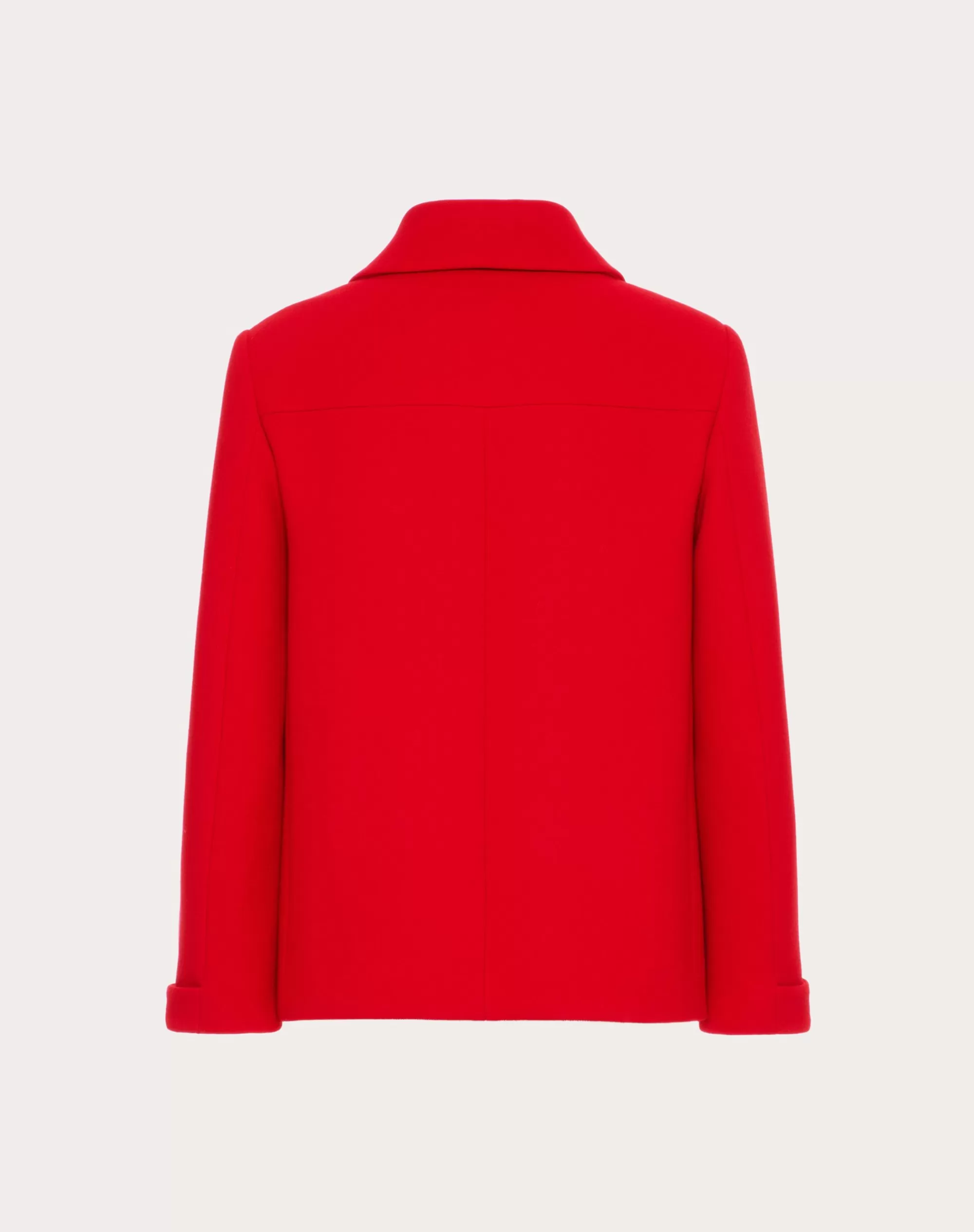 Valentino TEXTURE DOUBLE CREPE PEACOAT Red Fashion