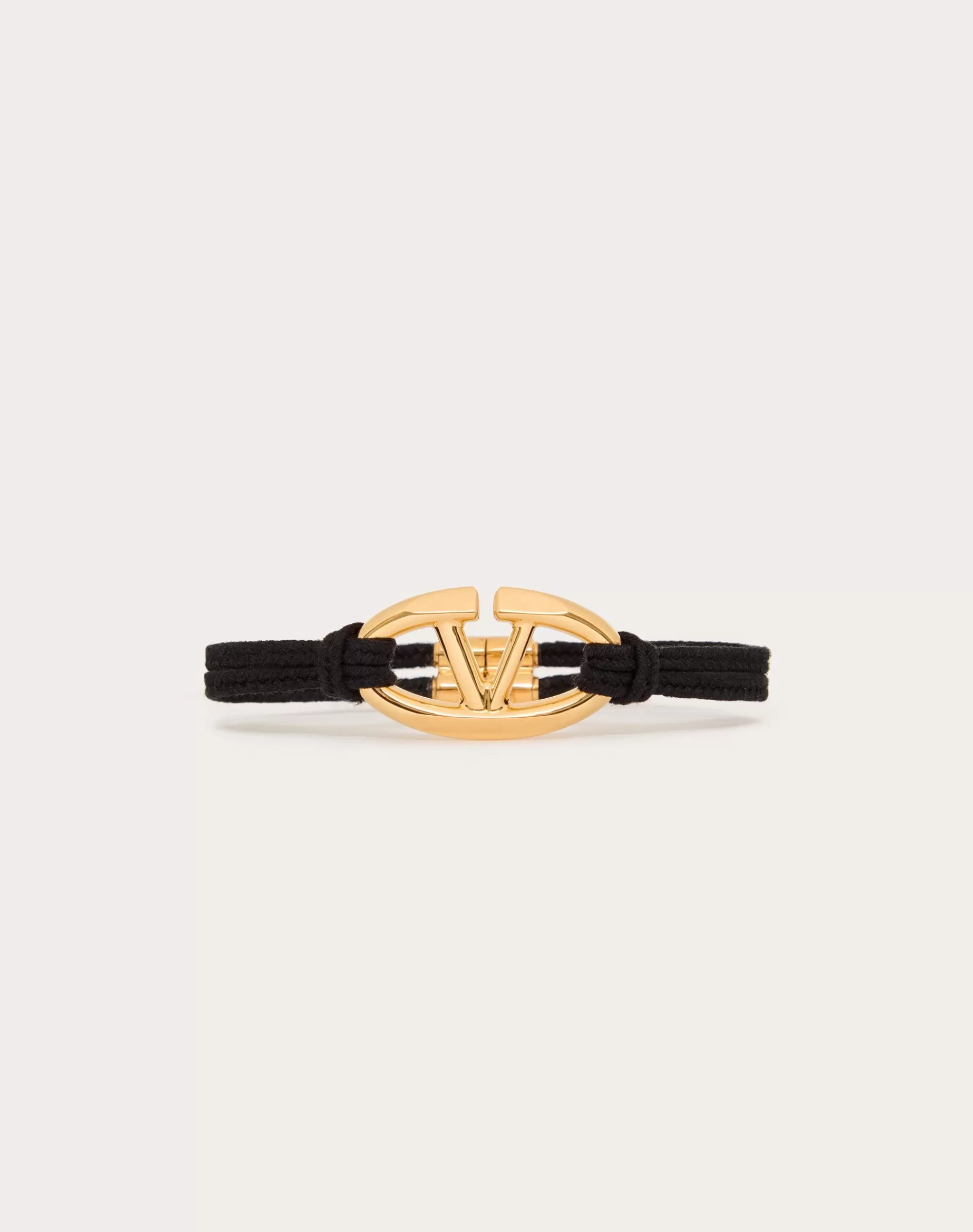 Valentino THE BOLD EDITION VLOGO ROPE AND METAL BRACELET Black Shop