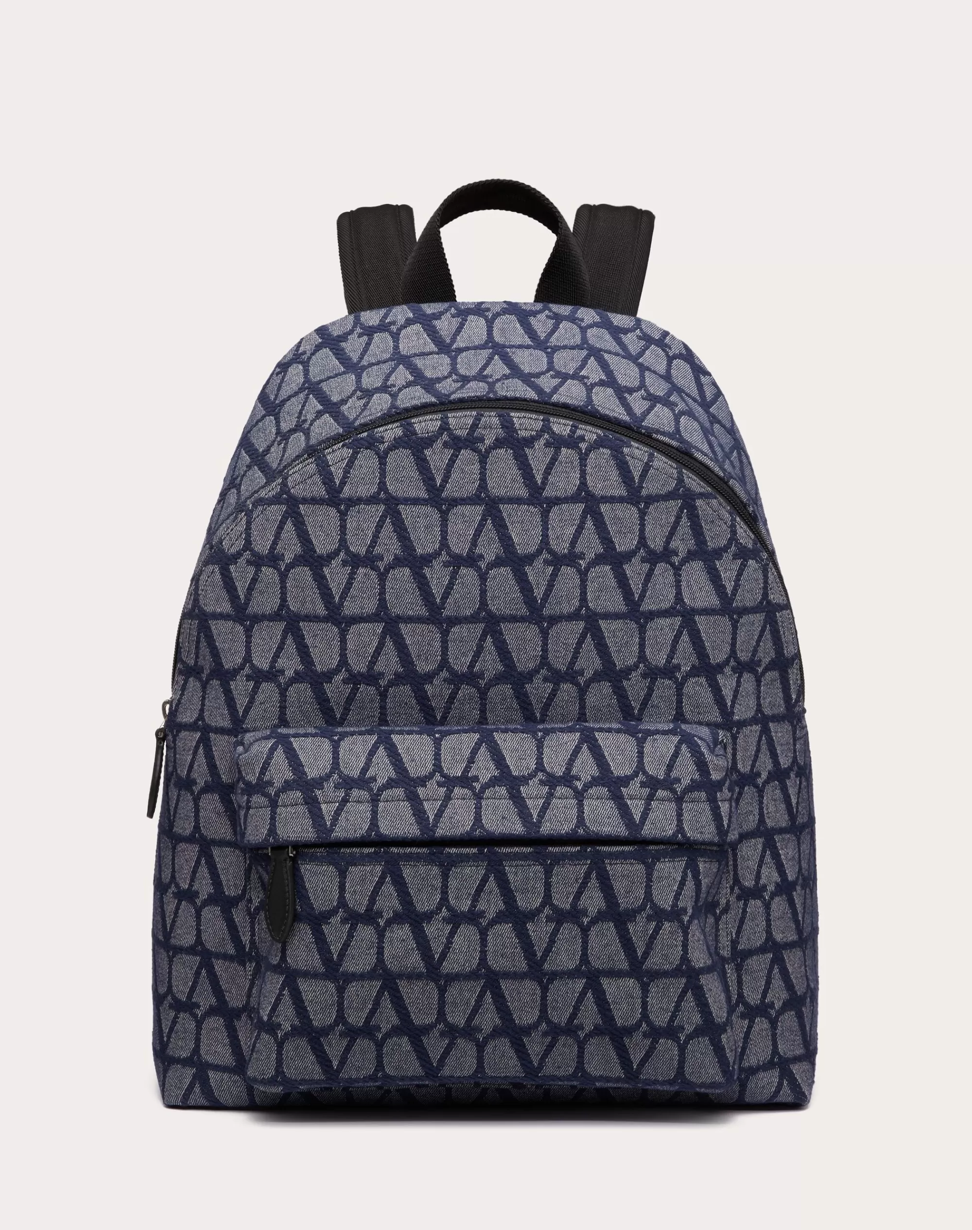 Valentino TOILE ICONOGRAPHE BACKPACK IN DENIM-EFFECT JACQUARD FABRIC Denim/black Sale