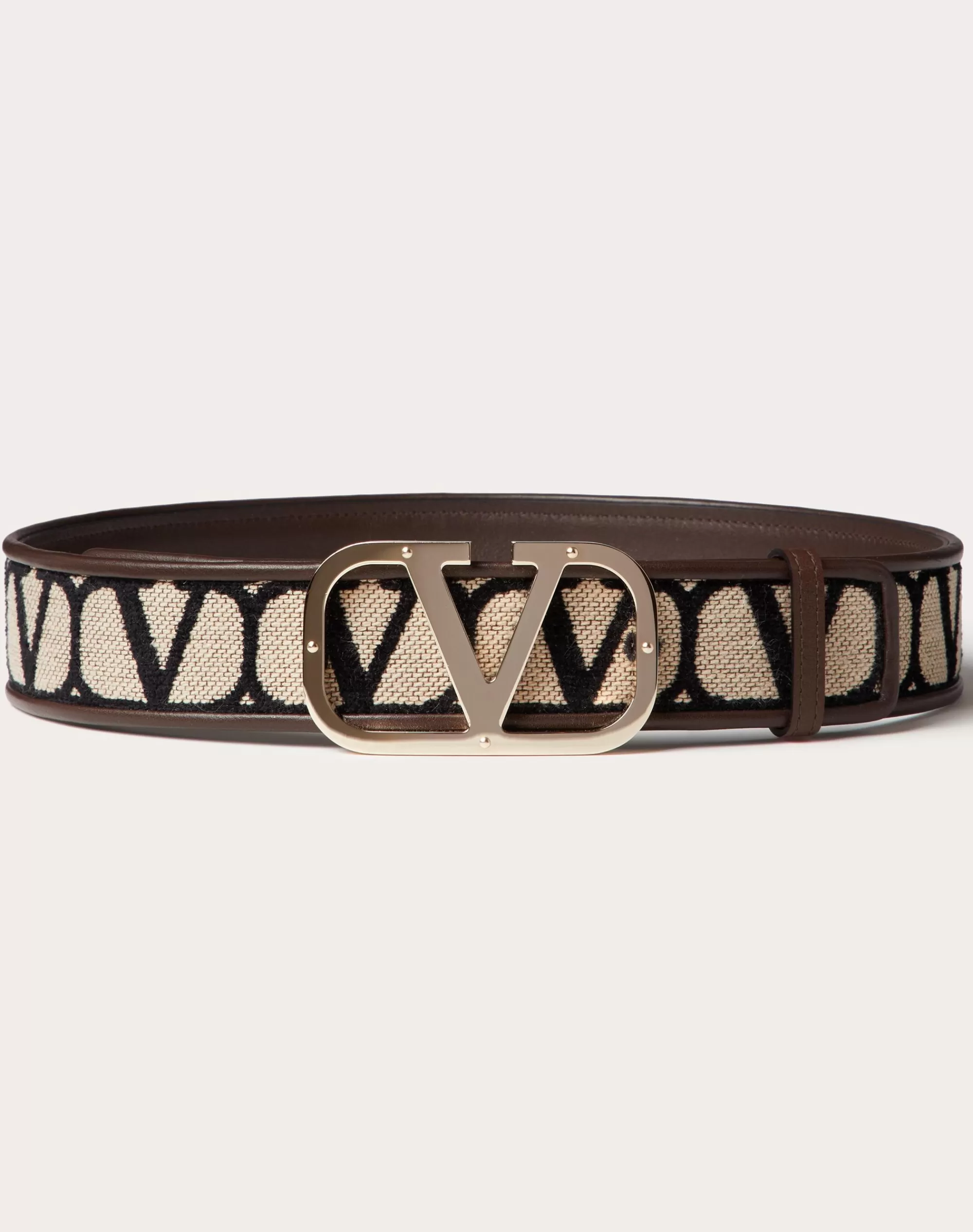 Valentino TOILE ICONOGRAPHE BELT 40MM Beige/black Flash Sale