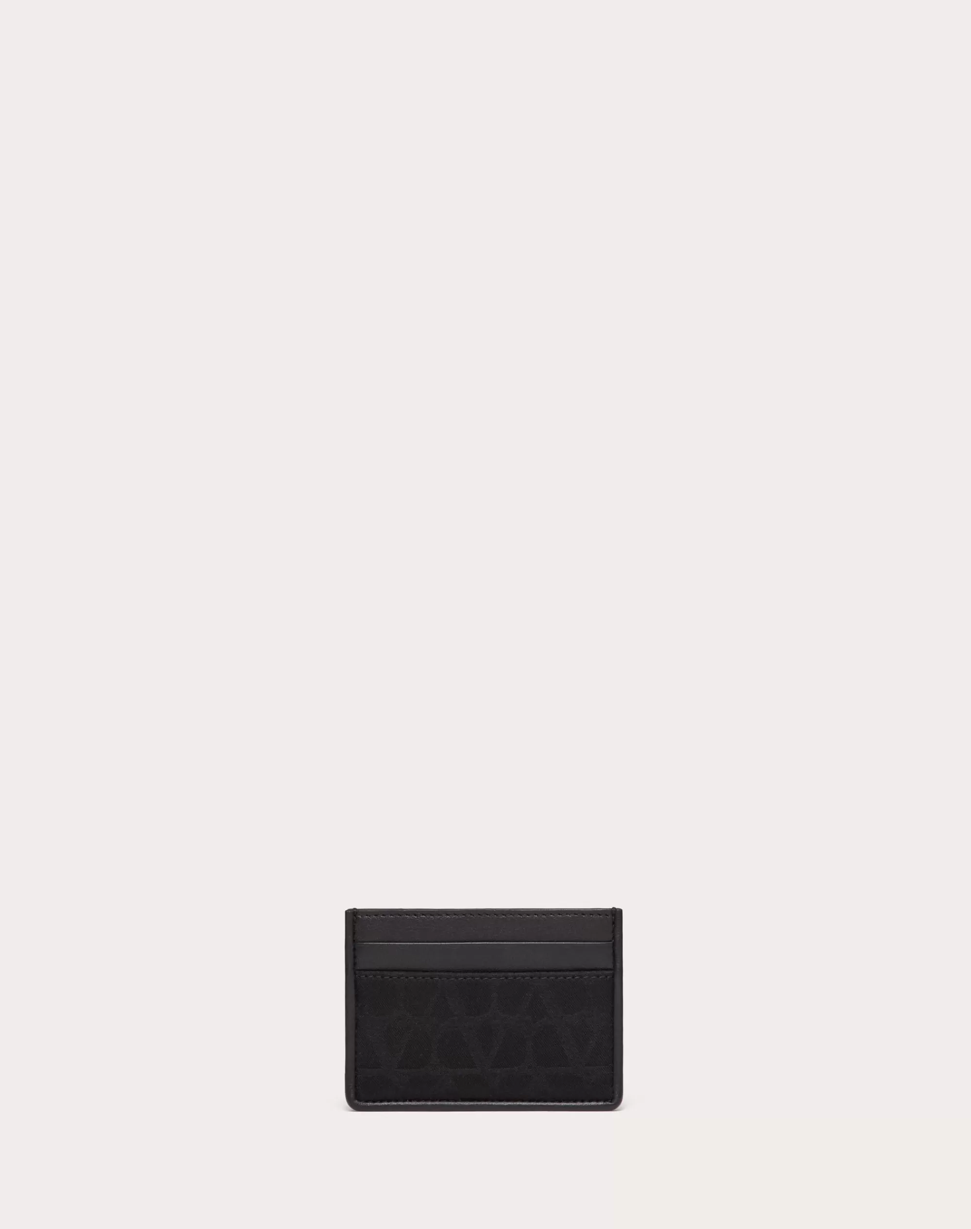 Valentino TOILE ICONOGRAPHE CARD HOLDER IN TECHNICAL FABRIC WITH LEATHER DETAILS Shop