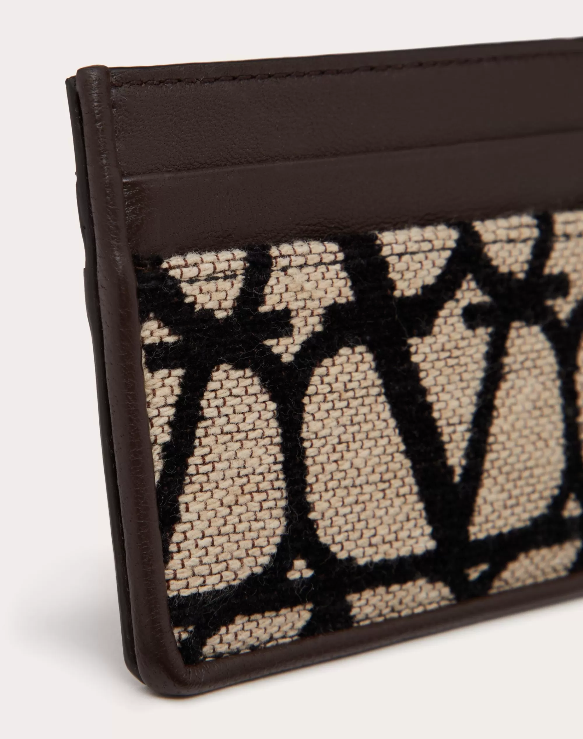 Valentino TOILE ICONOGRAPHE CARDHOLDER WITH LEATHER DETAILS Clearance