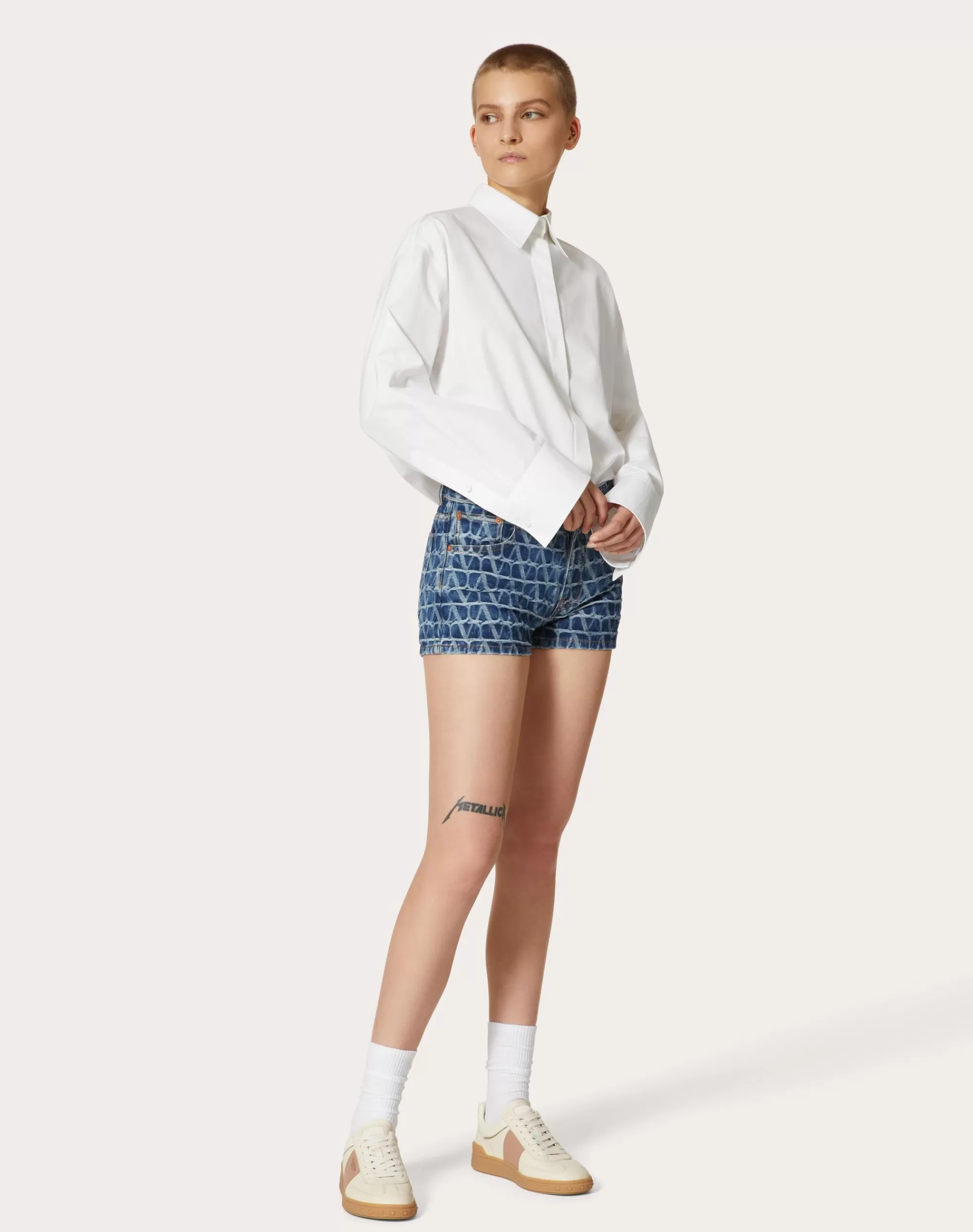 Valentino TOILE ICONOGRAPHE SHORTS Denim Clearance