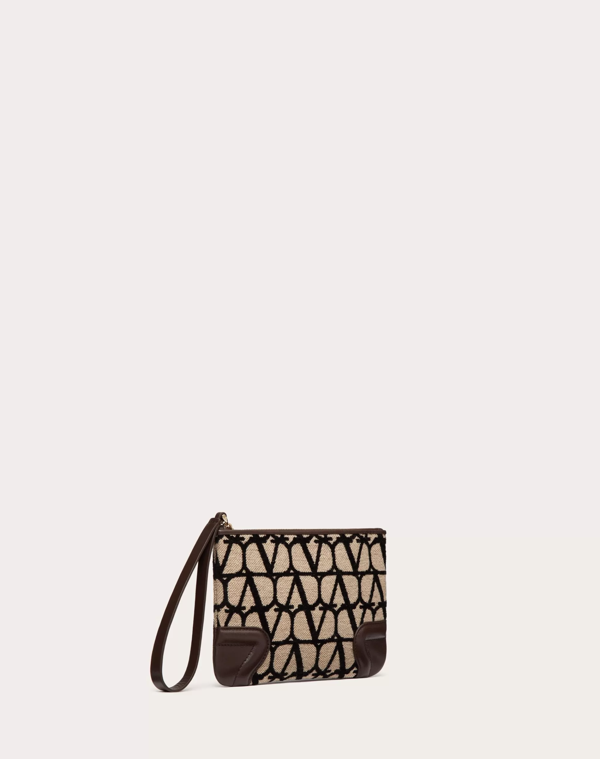 Valentino TOILE ICONOGRAPHE POUCH Beige/black Cheap