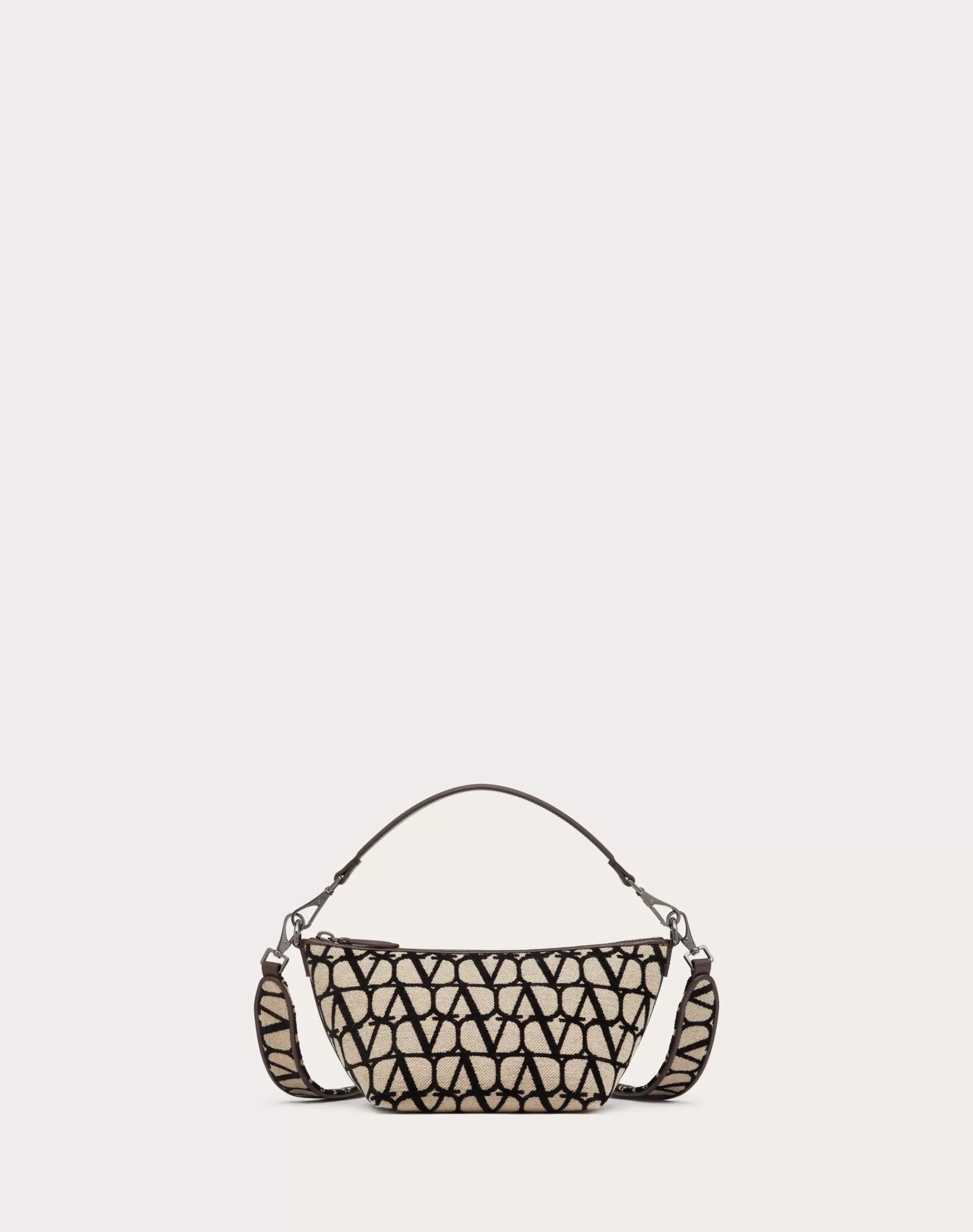 Valentino TOILE ICONOGRAPHE SHOULDER BAG WITH LEATHER DETAILS Discount