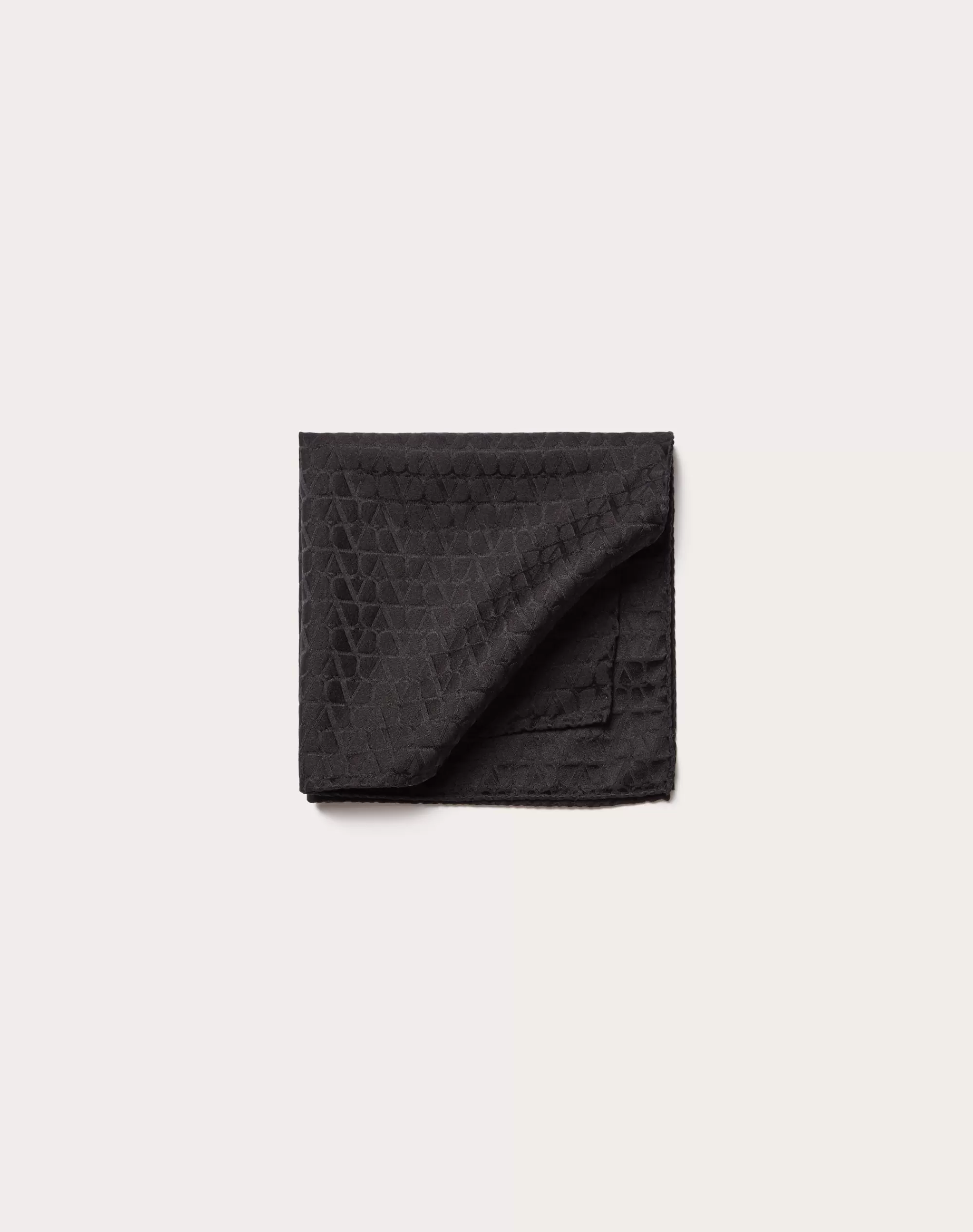 Valentino TOILE ICONOGRAPHE SILK POCKET SQUARE Black Cheap