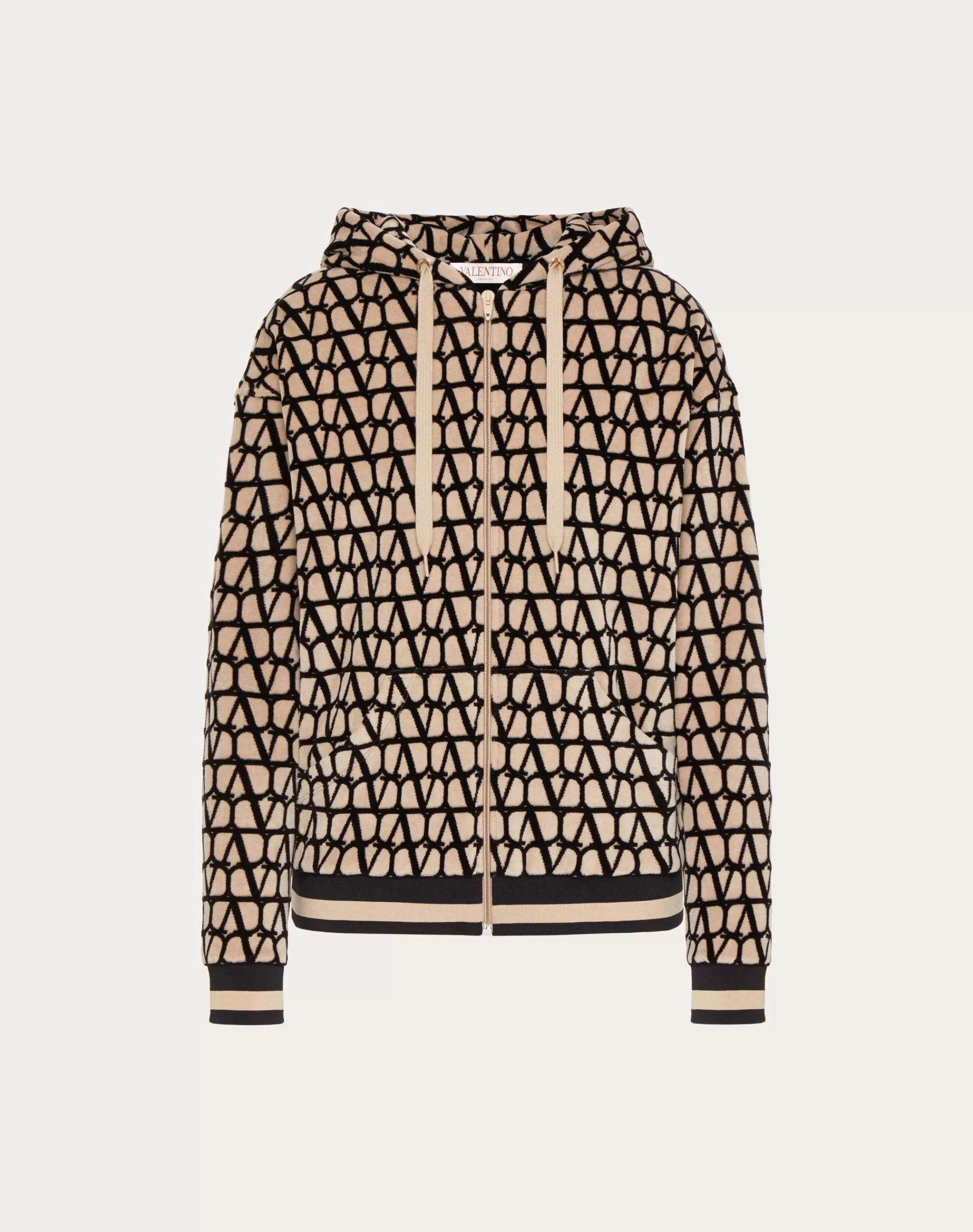 Valentino TOILE ICONOGRAPHE SPONGE JERSEY SWEATSHIRT Beige/black Flash Sale